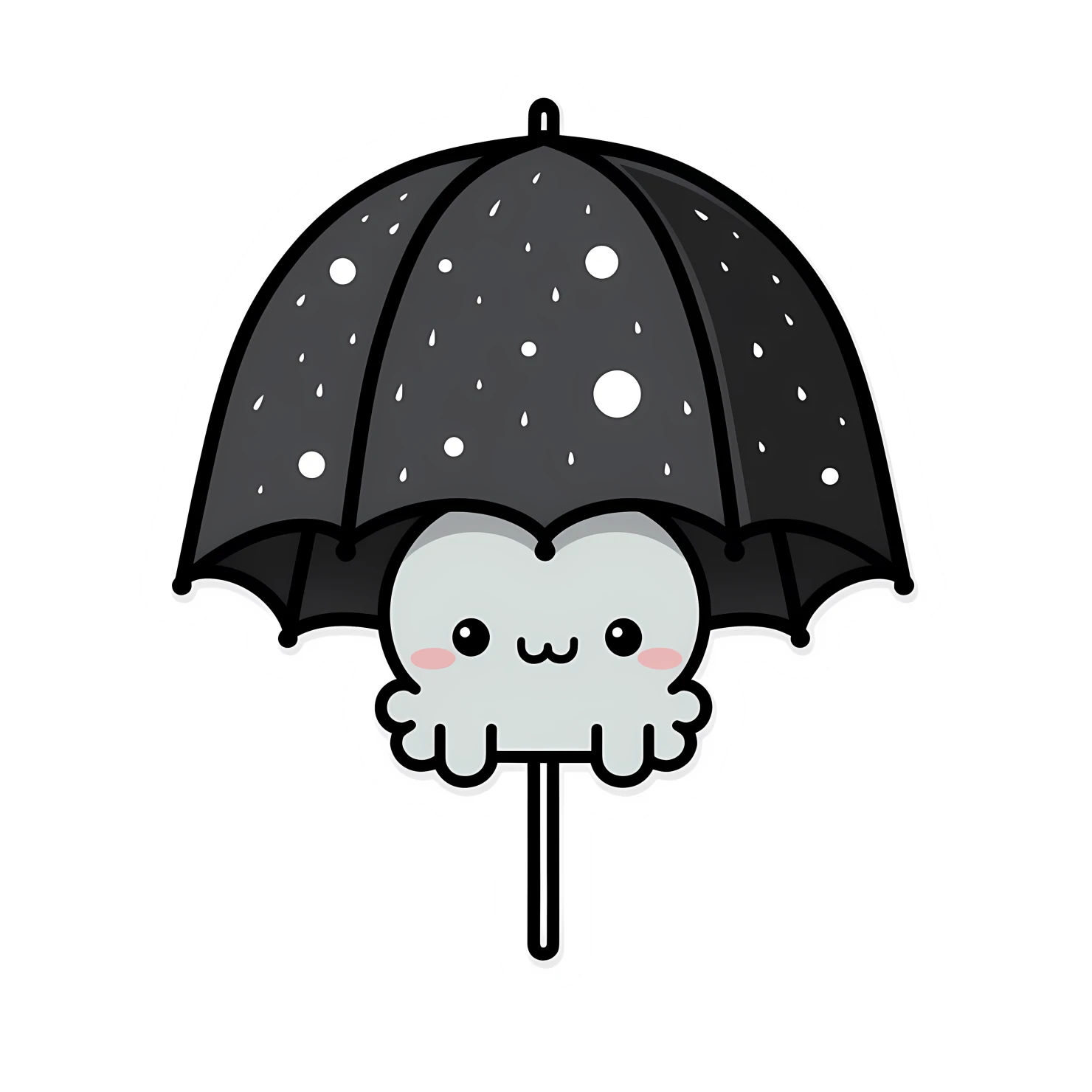 Kawaii umbrella sticker isolated on transparent background #27135