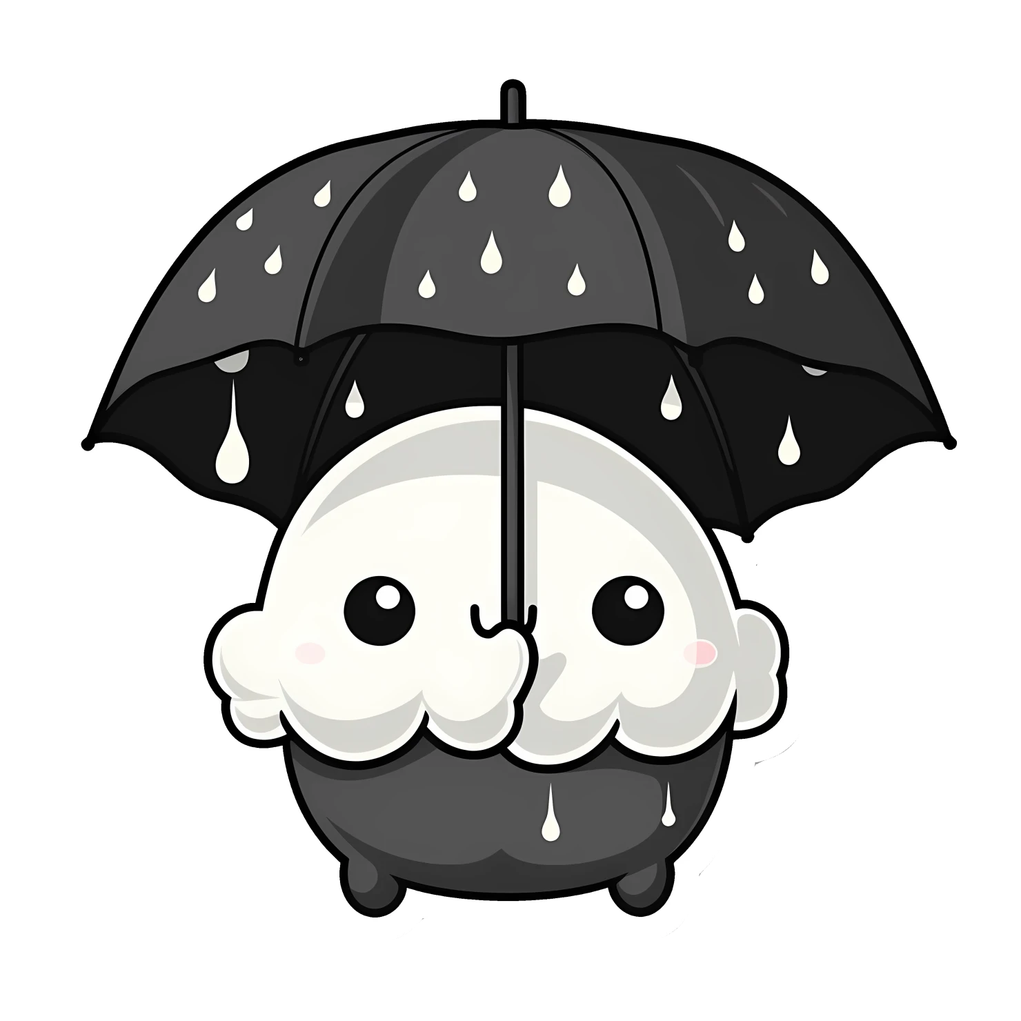 Kawaii umbrella sticker isolated on transparent background #27136
