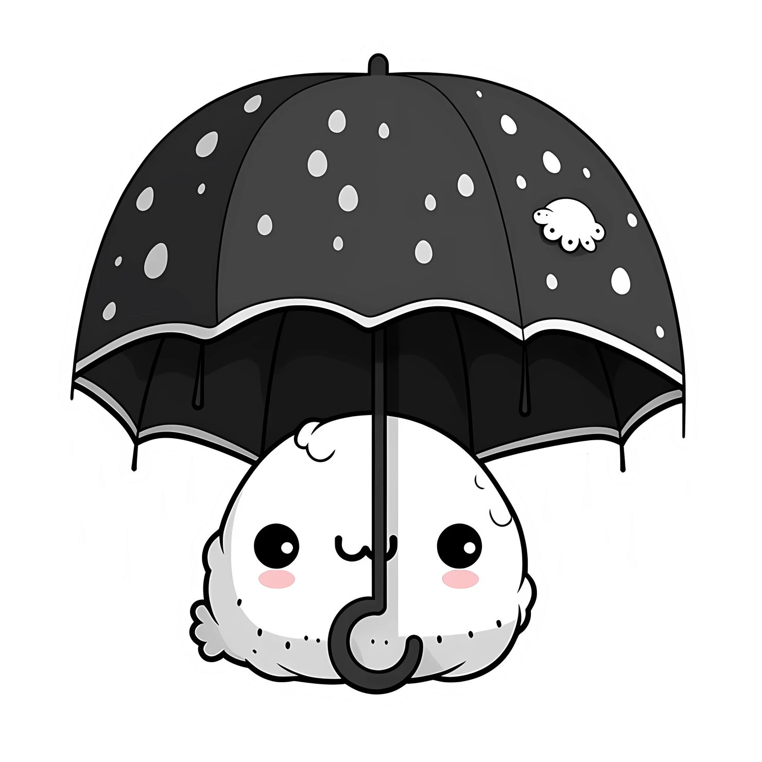 Kawaii umbrella sticker isolated on transparent background #27137