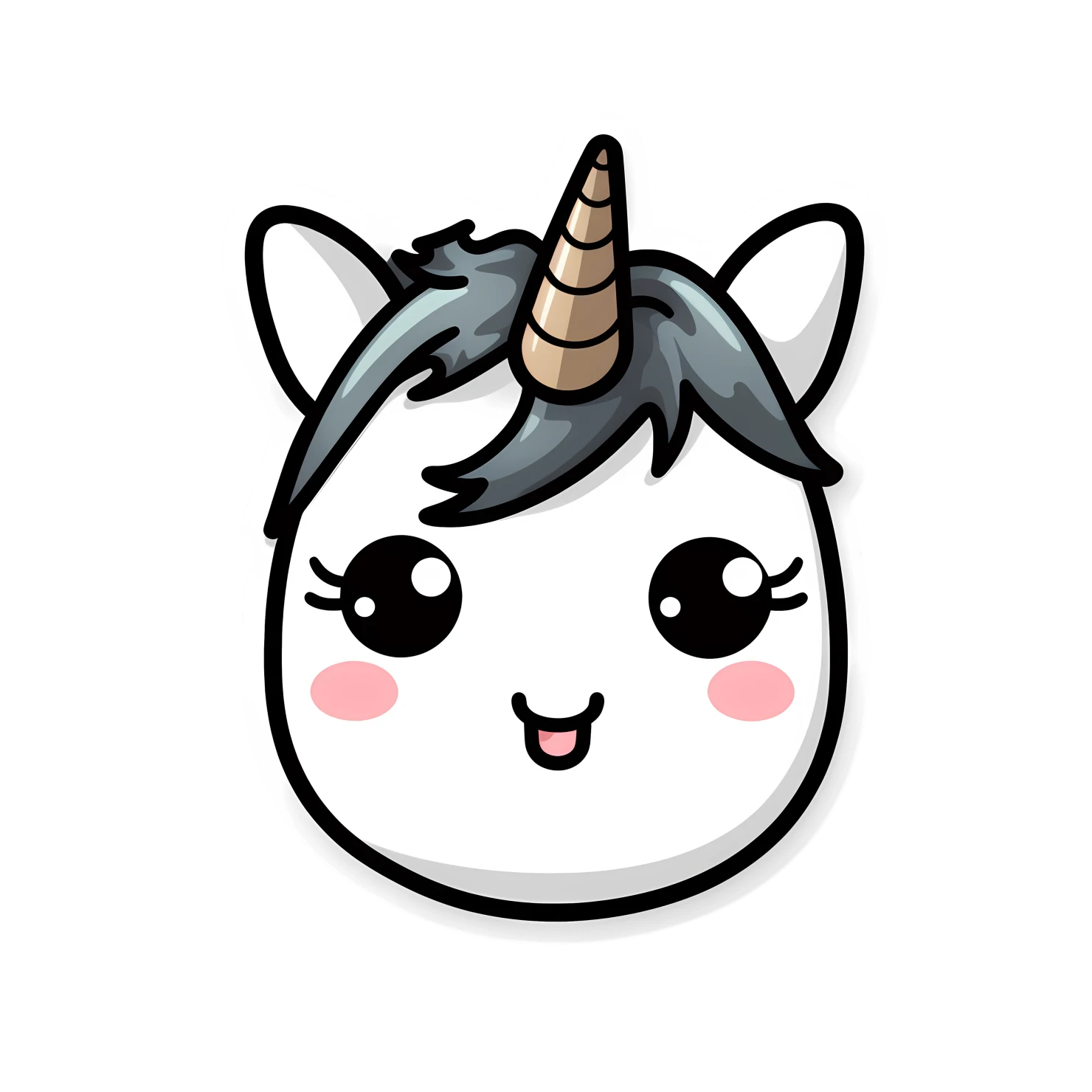Kawaii unicorn sticker isolated on transparent background #27138