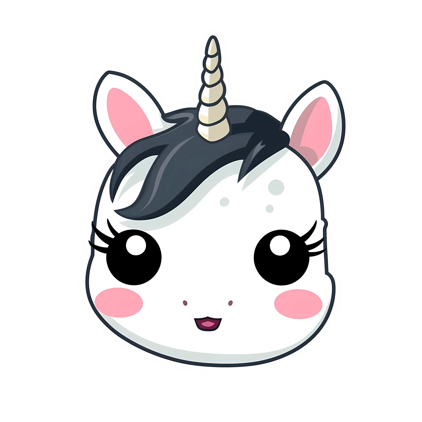 Kawaii unicorn sticker isolated on transparent background #27140