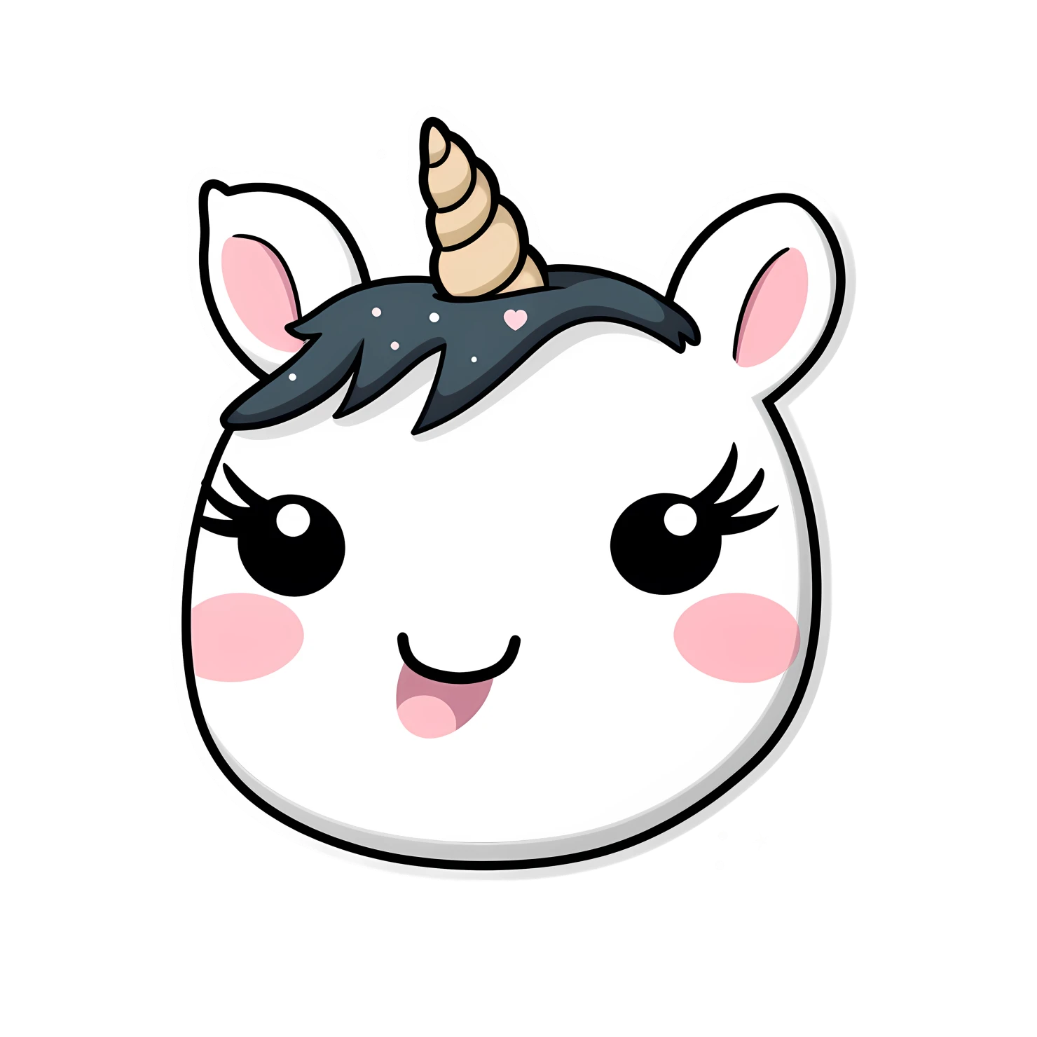 Kawaii unicorn sticker isolated on transparent background #27141