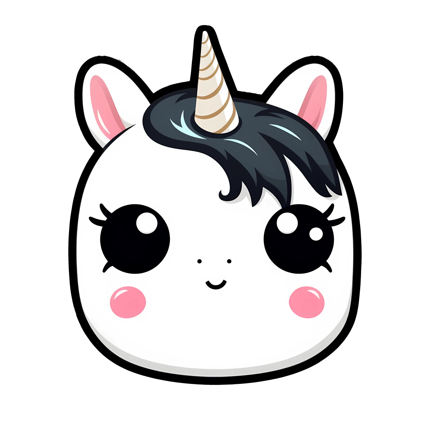 Kawaii unicorn sticker isolated on transparent background #27143