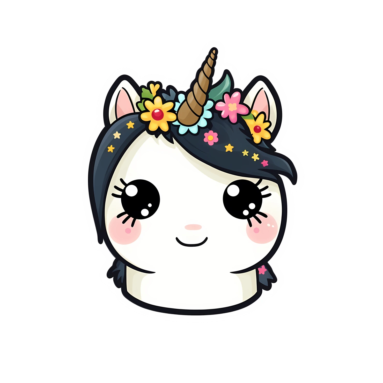 Kawaii unicorn sticker isolated on transparent background #27144