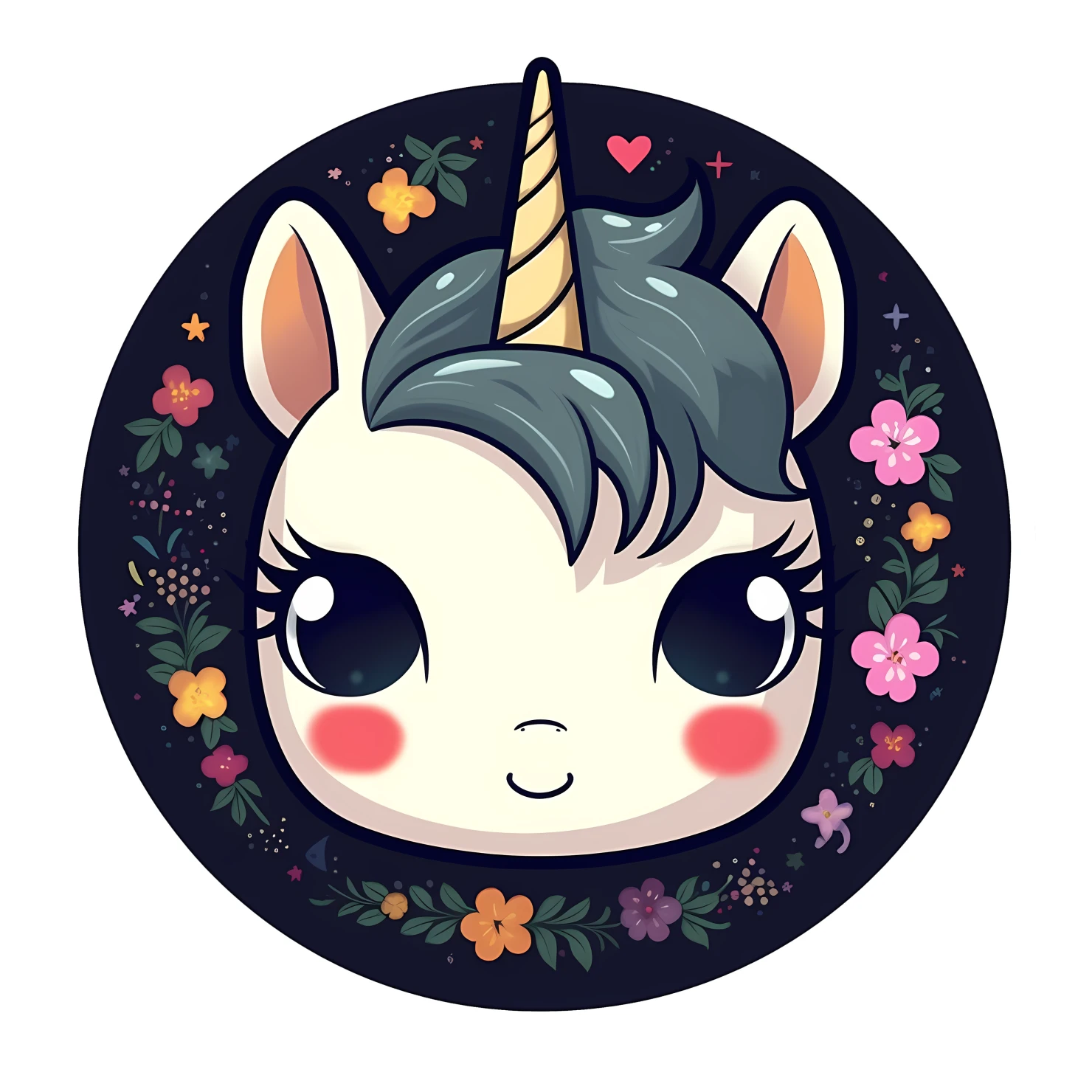 Kawaii unicorn sticker isolated on transparent background #27148