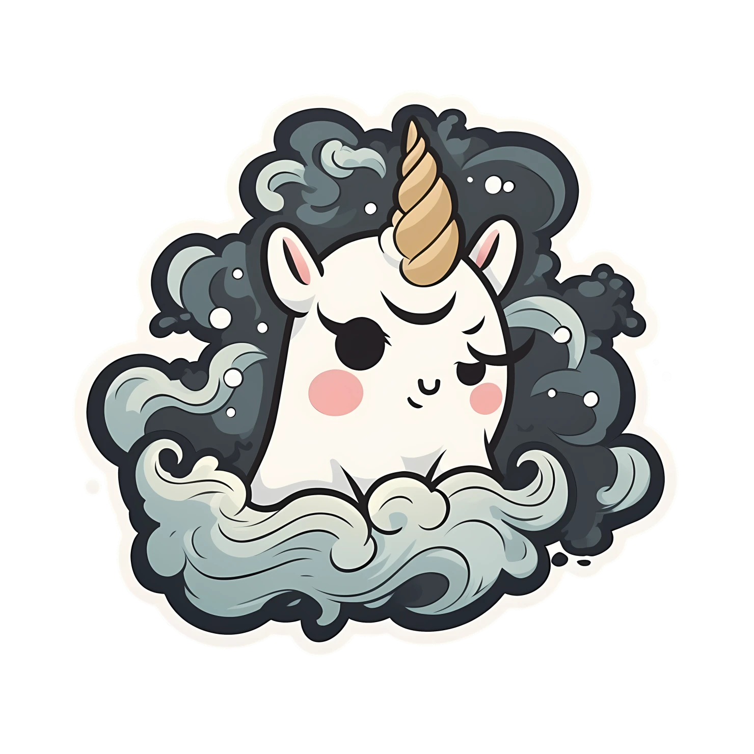 Kawaii unicorn sticker isolated on transparent background #27149