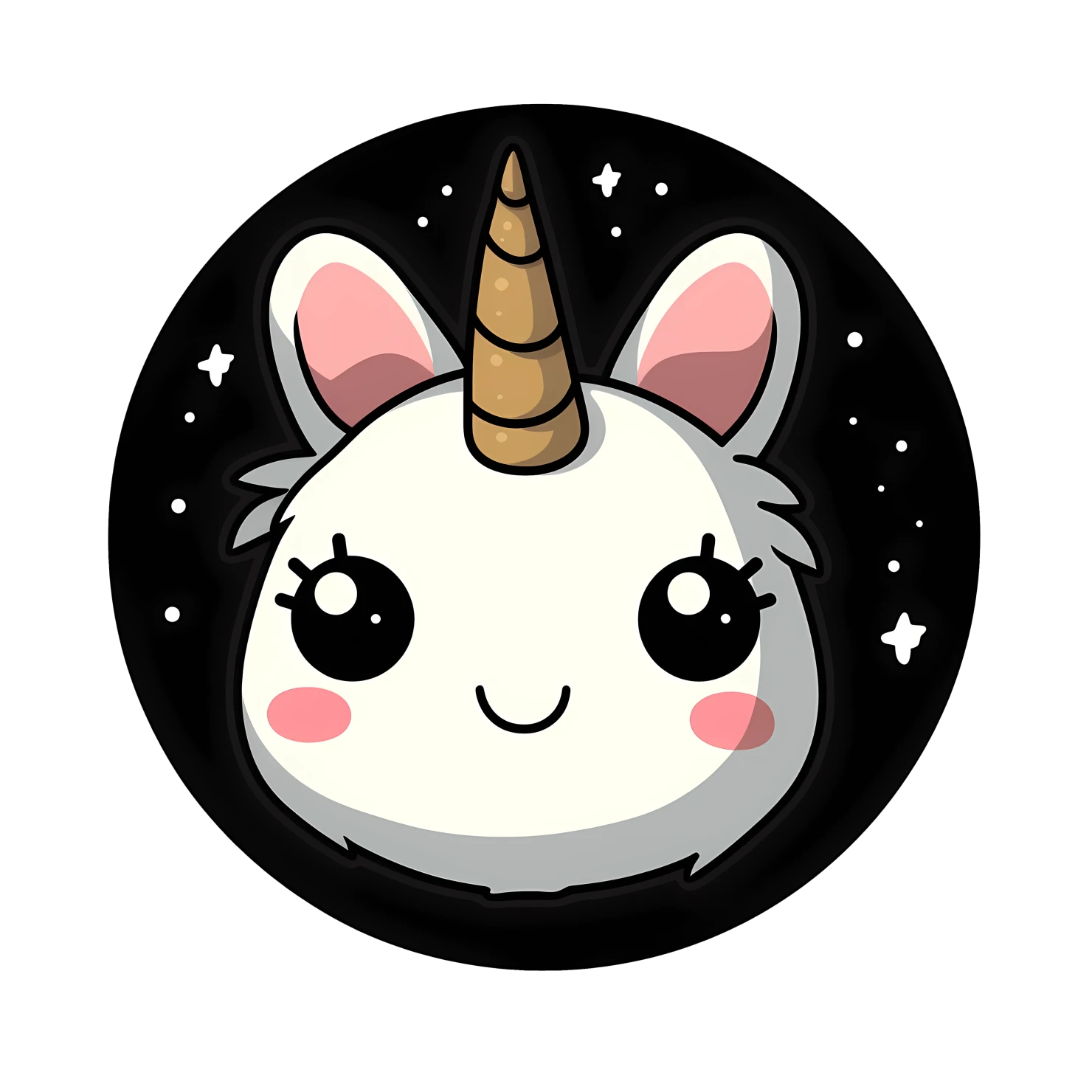 Kawaii unicorn sticker isolated on transparent background #27150