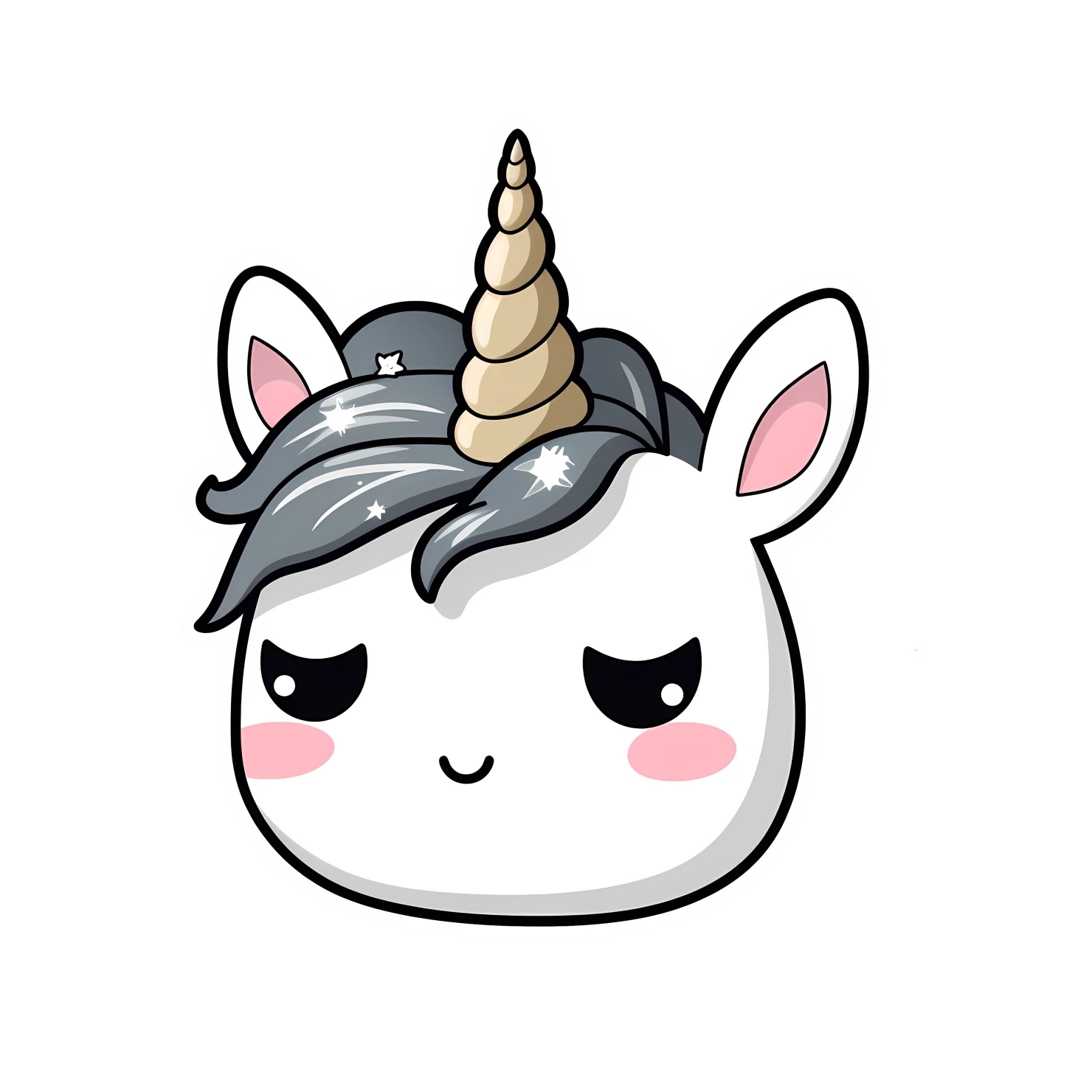 Kawaii unicorn sticker isolated on transparent background #27154
