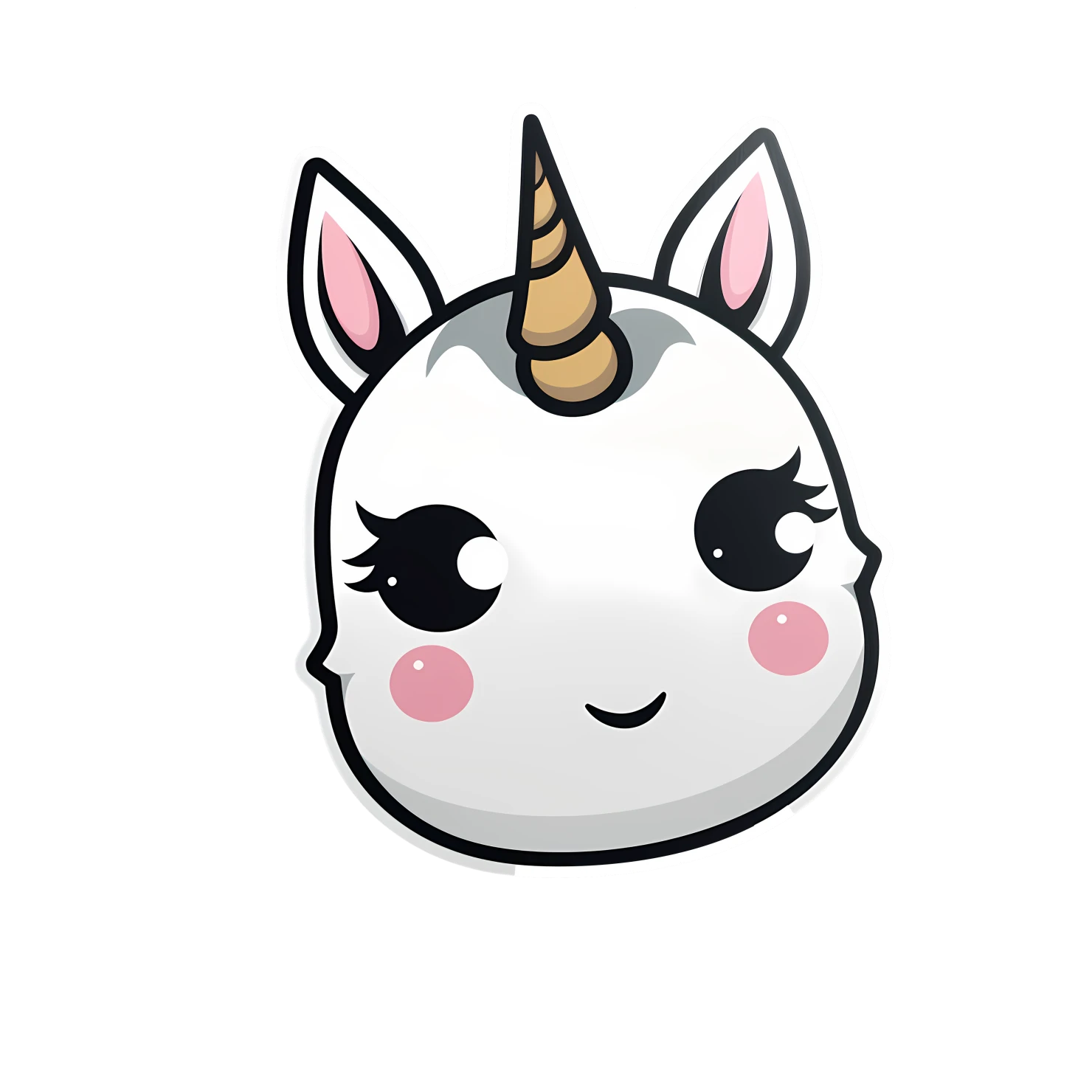 Kawaii unicorn sticker isolated on transparent background #27156
