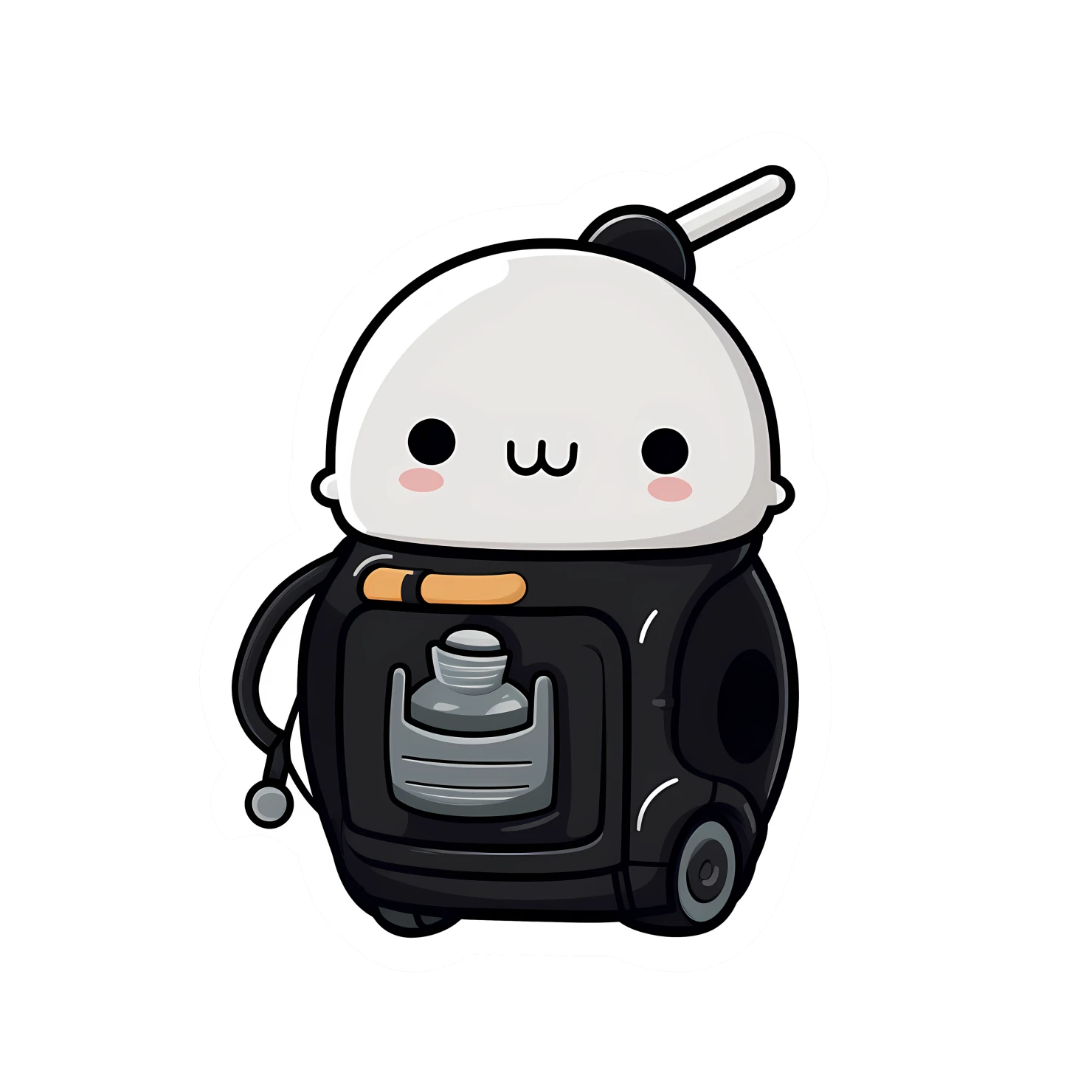Kawaii vacuum sticker isolated on transparent background #27158