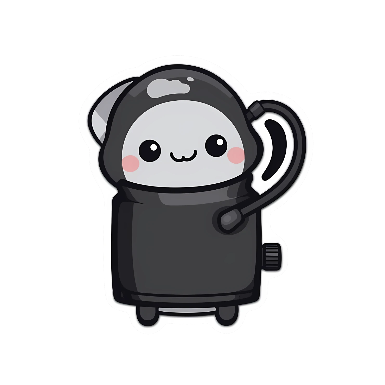Kawaii vacuum sticker isolated on transparent background #27159