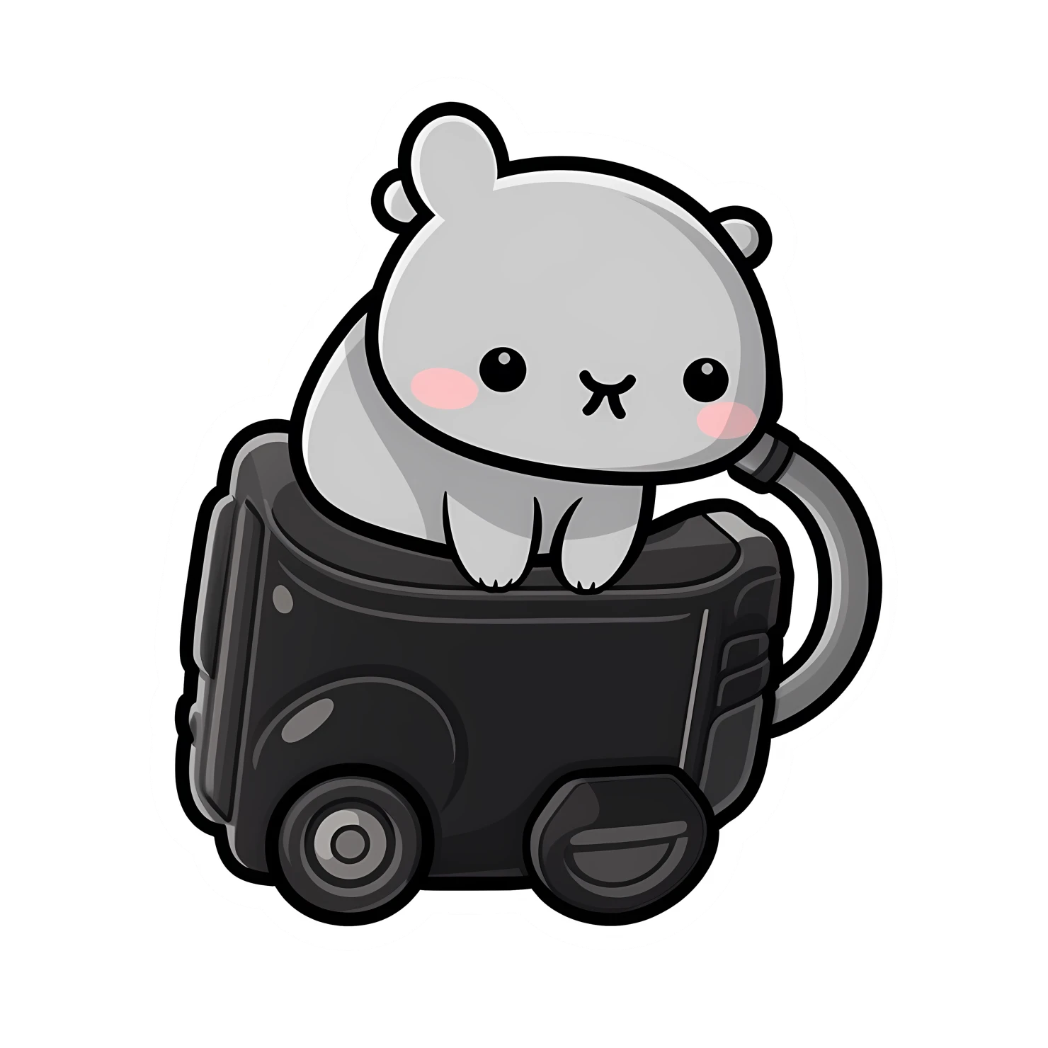 Kawaii vacuum sticker isolated on transparent background #27160