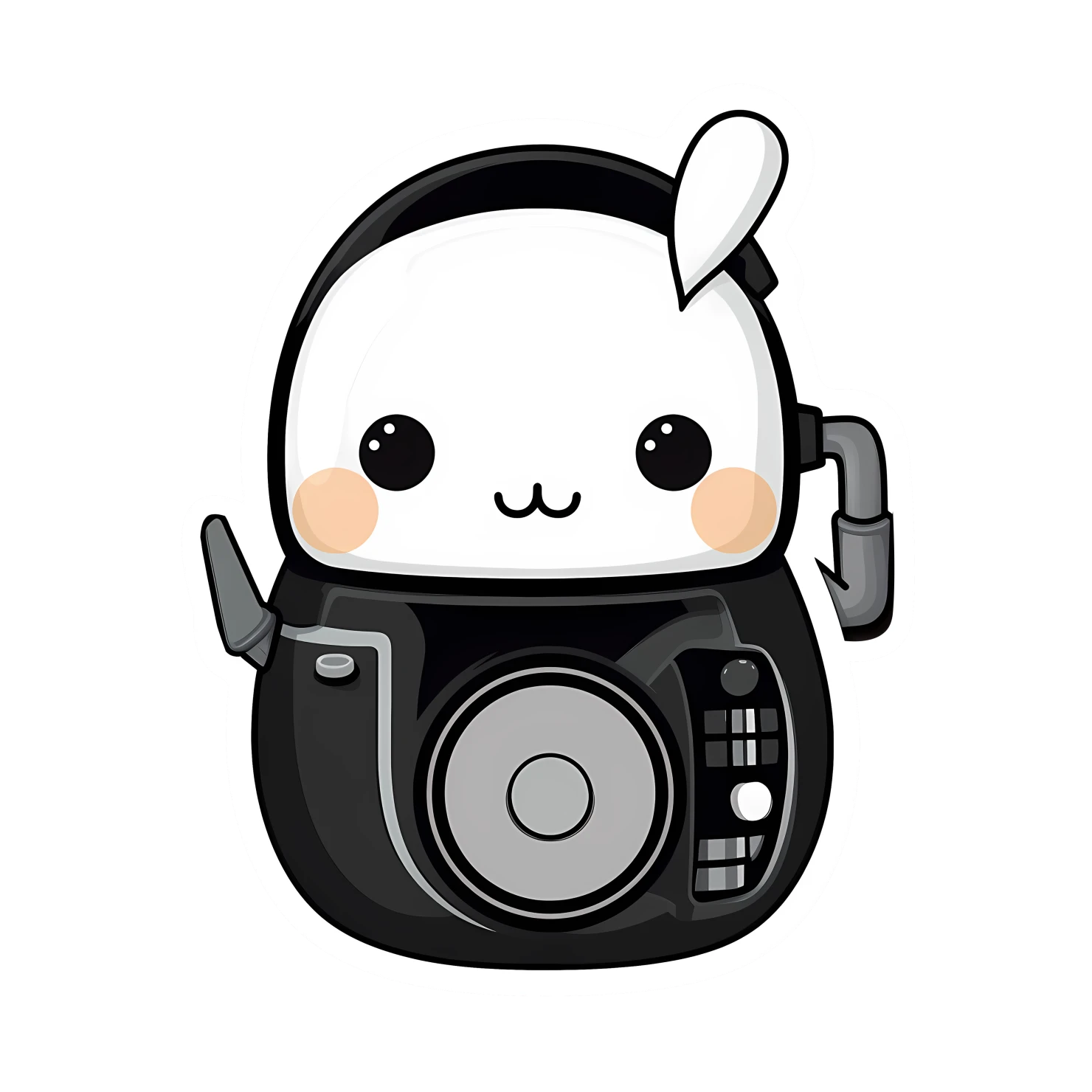 Kawaii vacuum sticker isolated on transparent background #27161