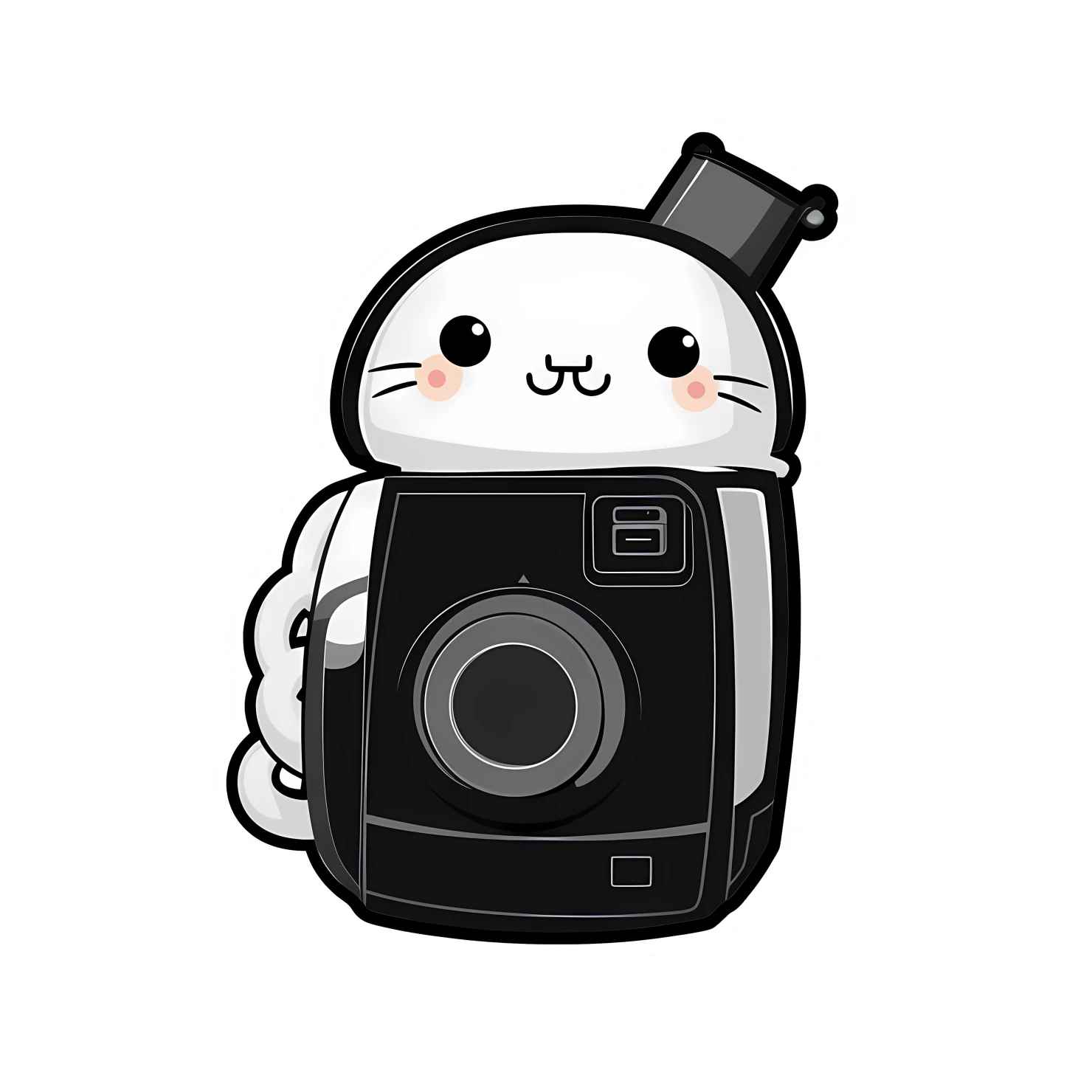 Kawaii vacuum sticker isolated on transparent background #27162