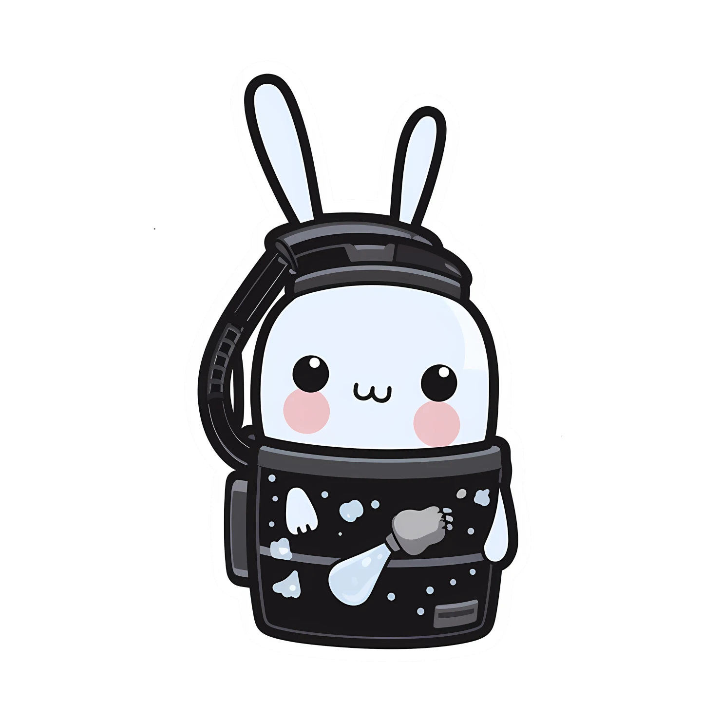 Kawaii vacuum sticker isolated on transparent background #27163