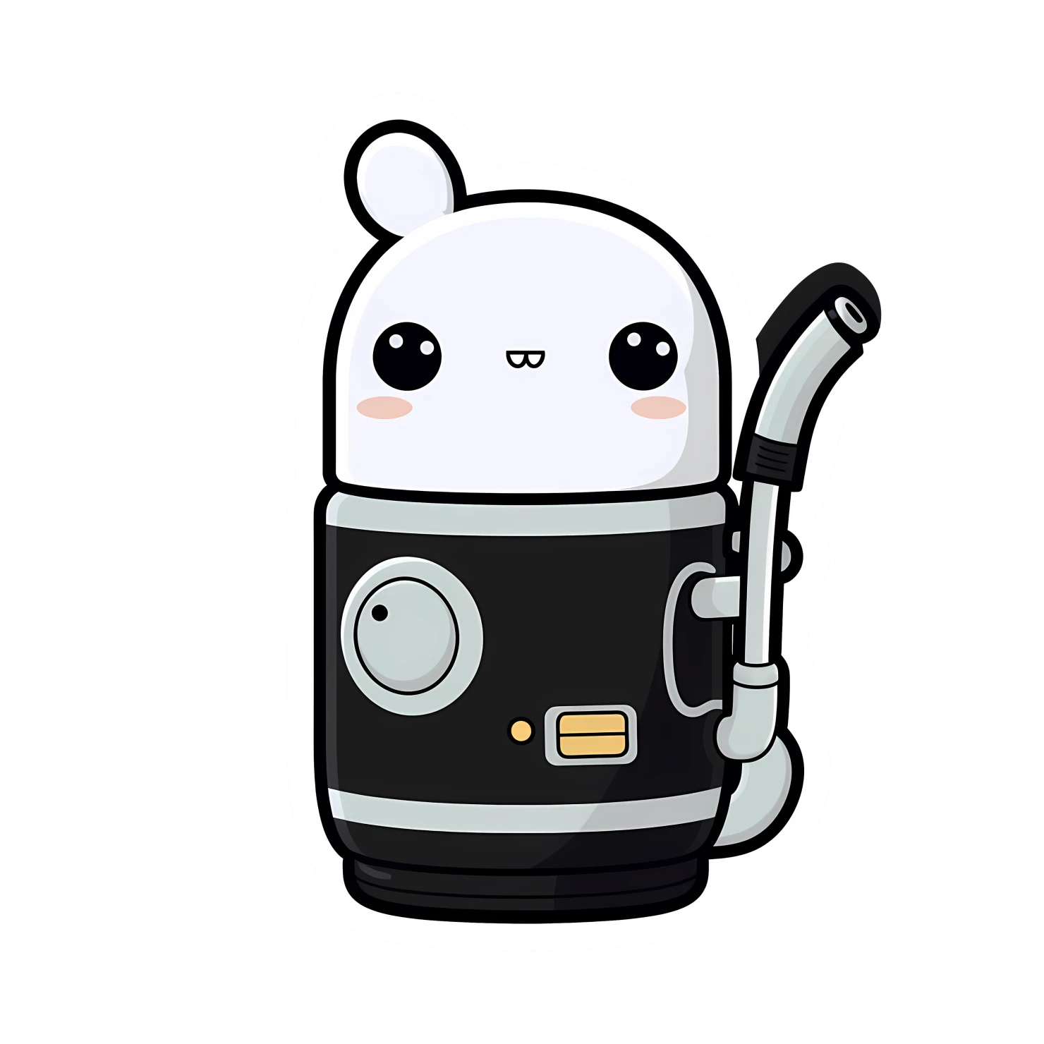 Kawaii vacuum sticker isolated on transparent background #27164