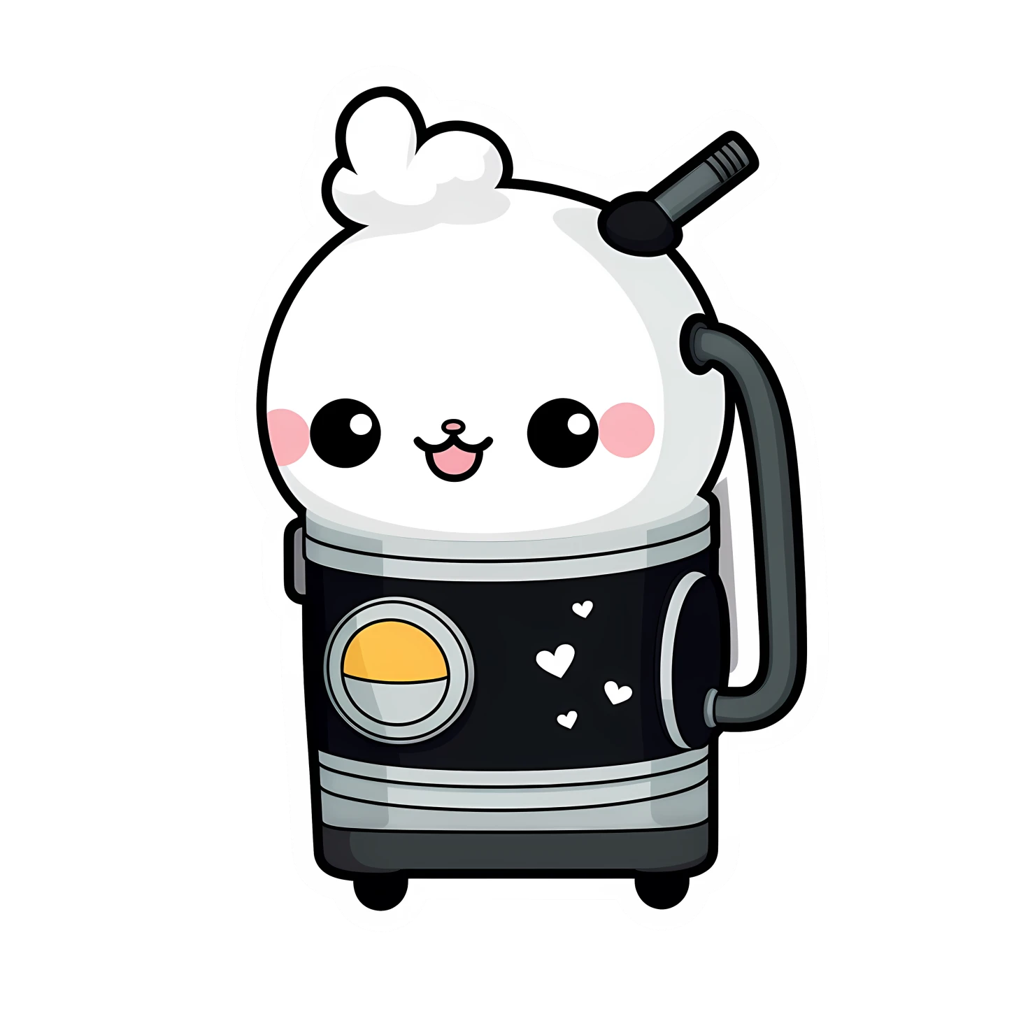 Kawaii vacuum sticker isolated on transparent background #27168
