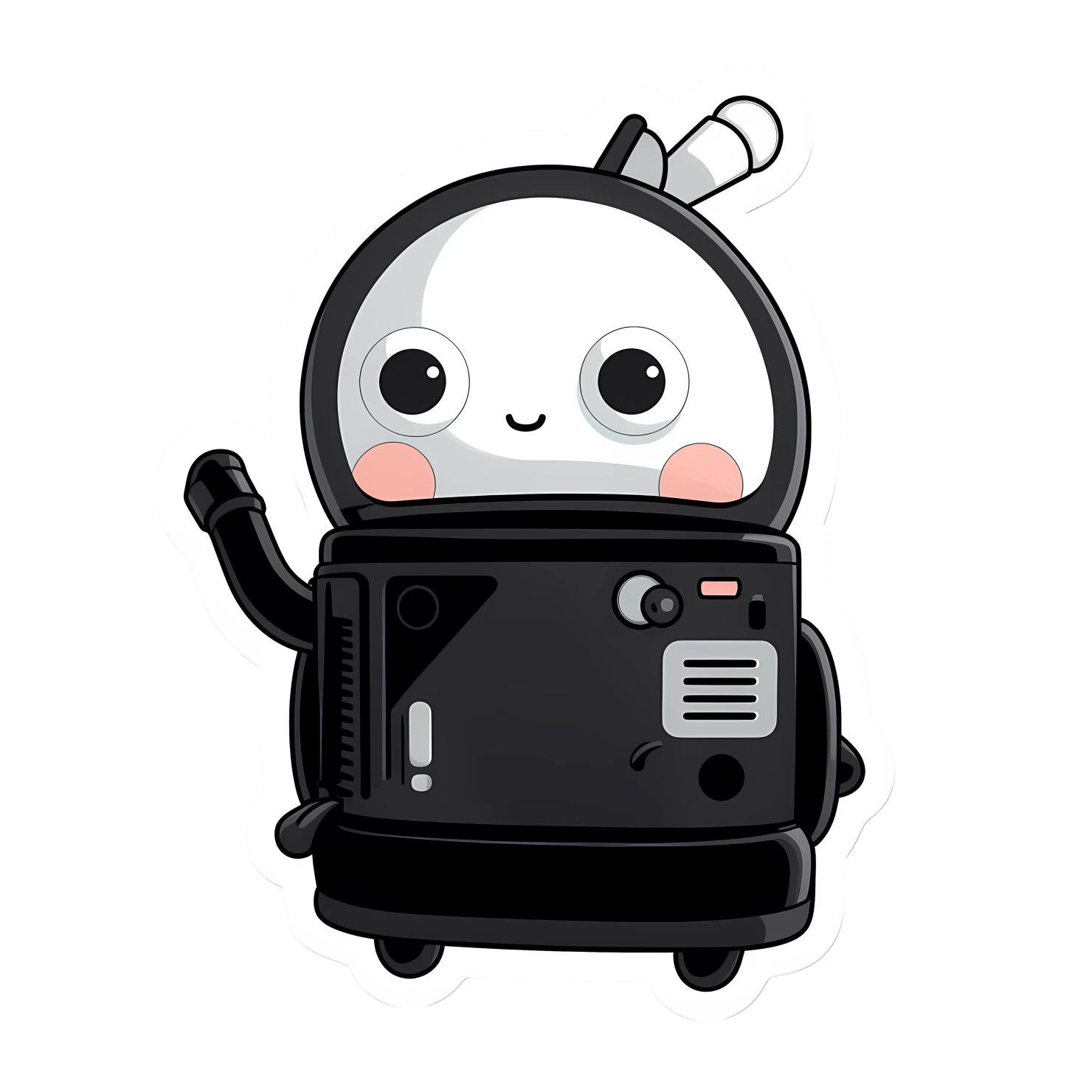 Kawaii vacuum sticker isolated on transparent background #27171
