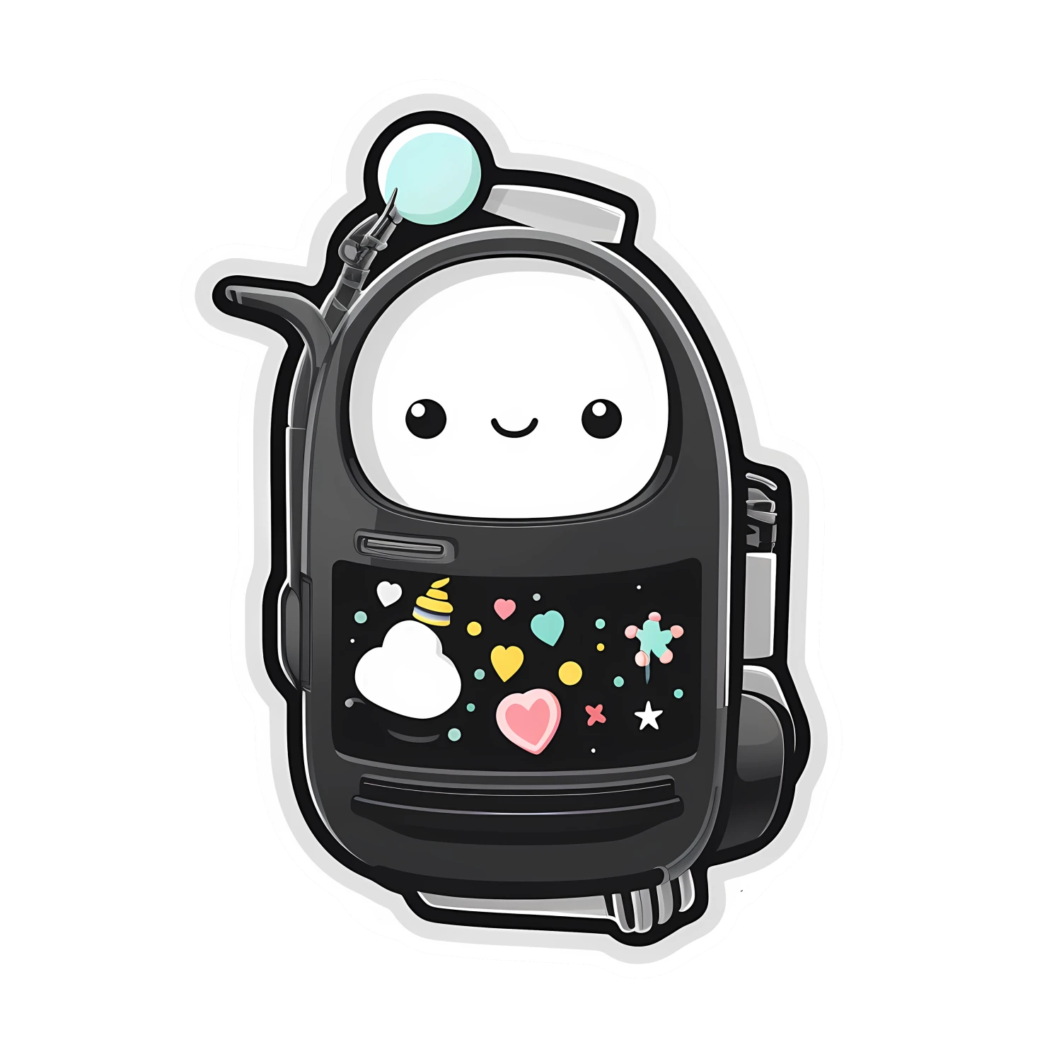Kawaii vacuum sticker isolated on transparent background #27174