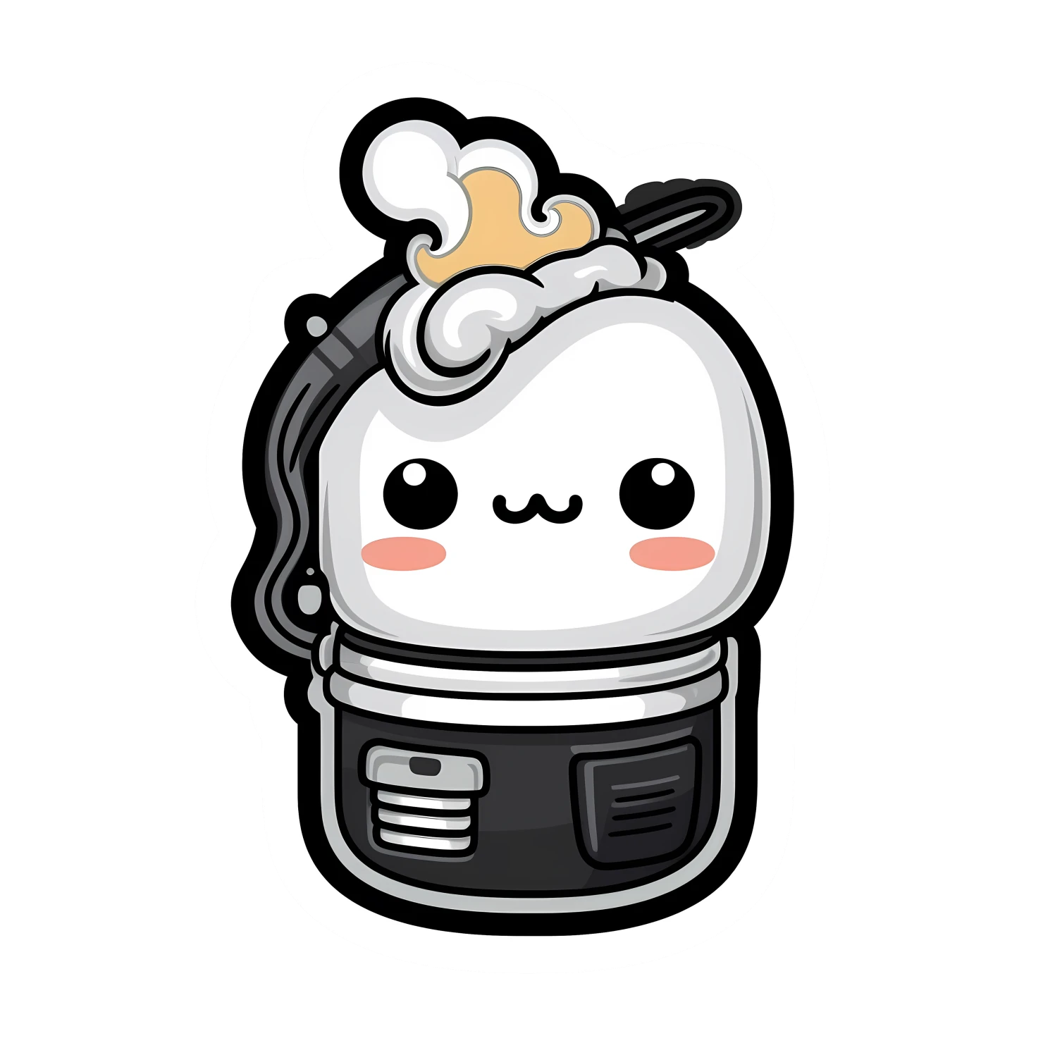 Kawaii vacuum sticker isolated on transparent background #27176