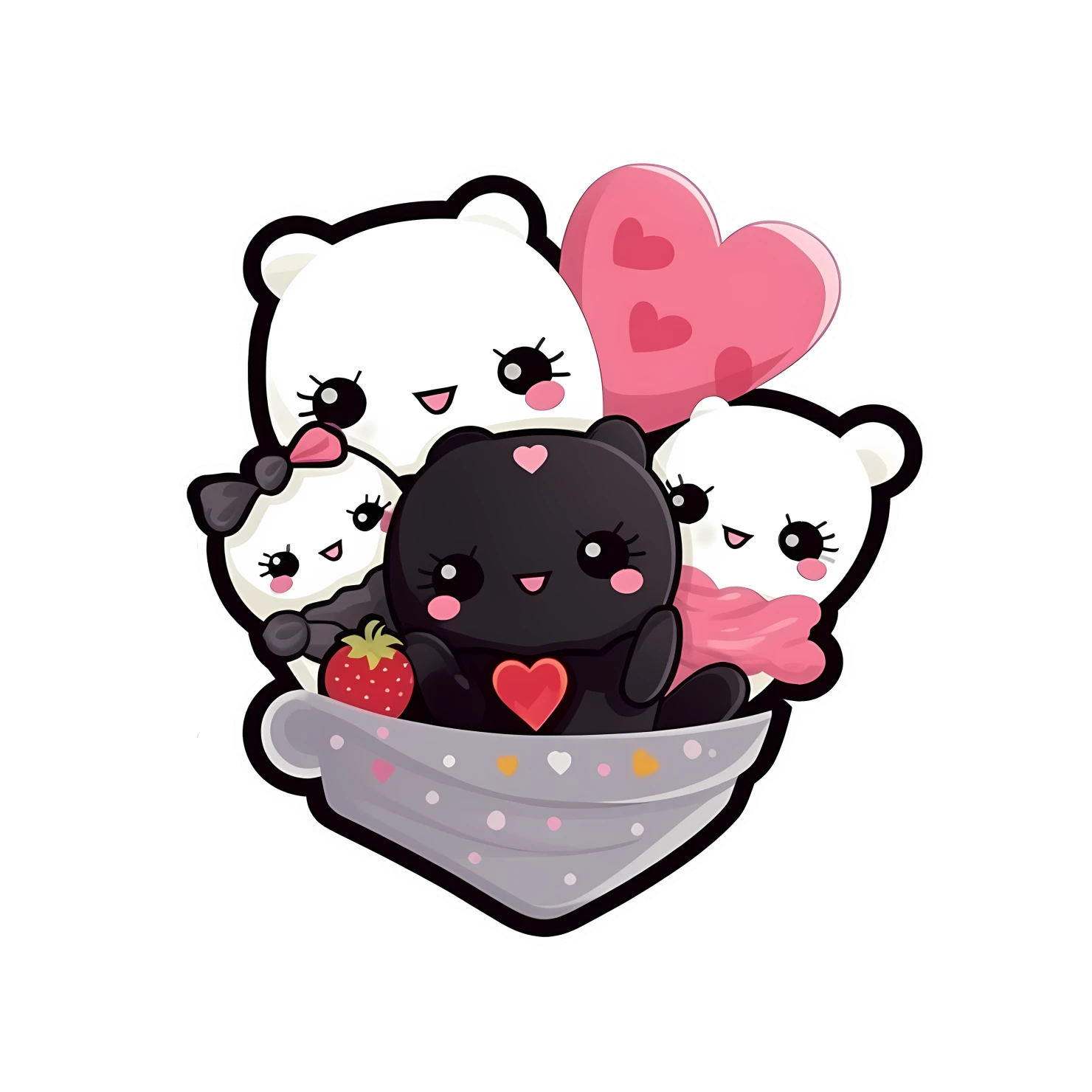 Kawaii valentine day sticker isolated on transparent background #27178