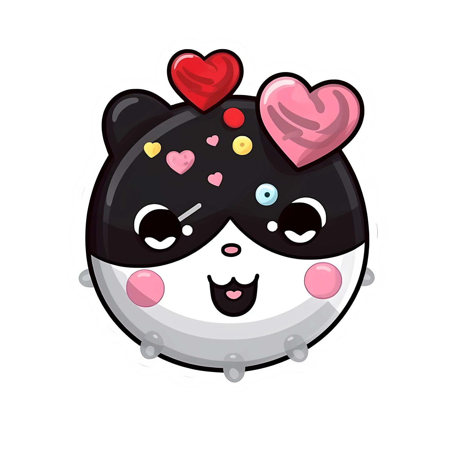 Kawaii valentine day sticker isolated on transparent background #27179