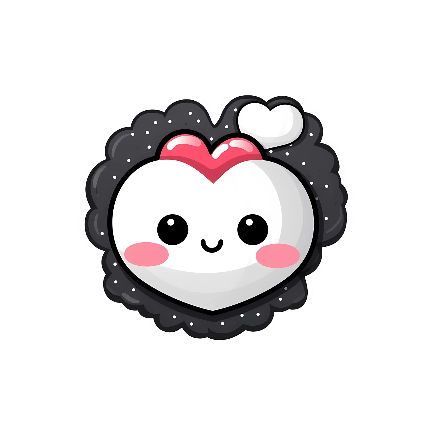Kawaii valentine day sticker isolated on transparent background #27180