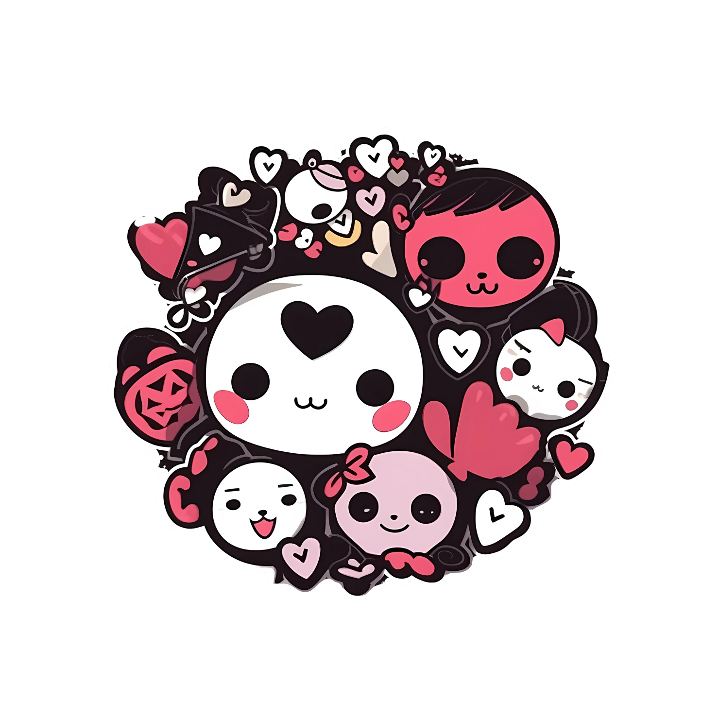 Kawaii valentine day sticker isolated on transparent background #27181