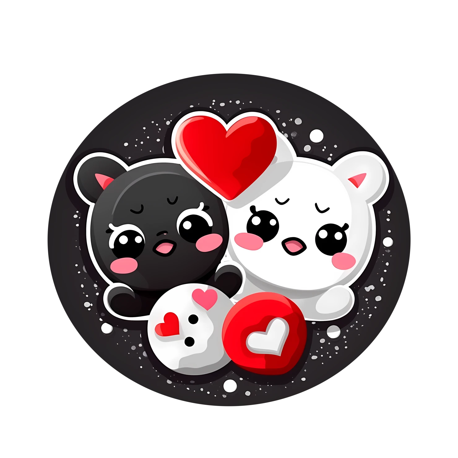 Kawaii valentine day sticker isolated on transparent background #27183