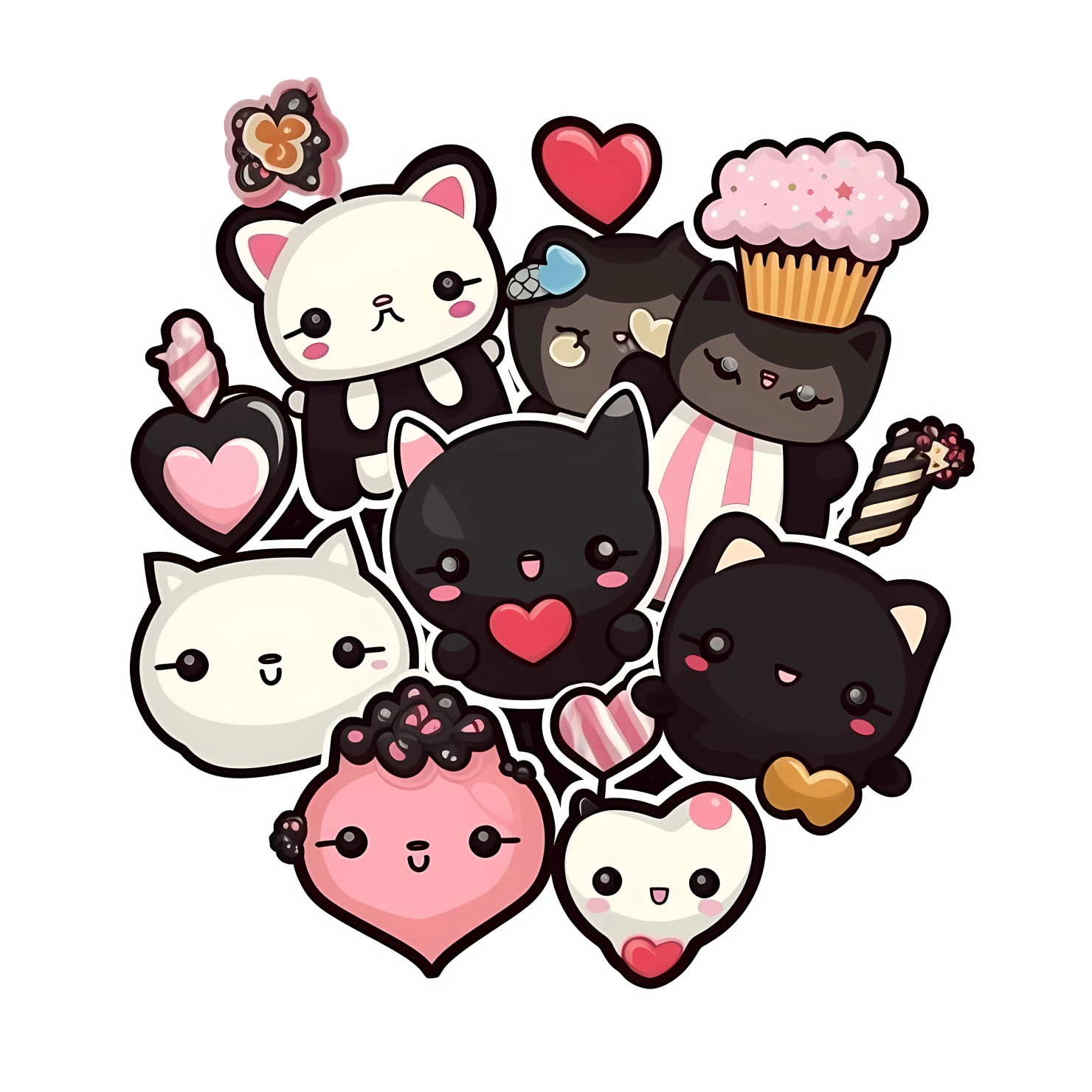 Kawaii valentine day sticker isolated on transparent background #27184