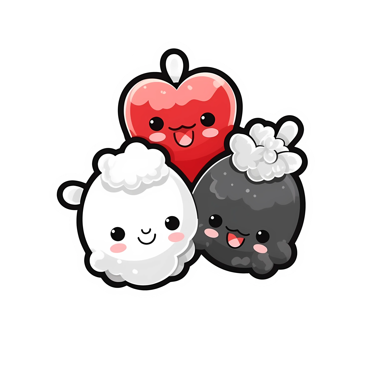 Kawaii valentine day sticker isolated on transparent background #27186