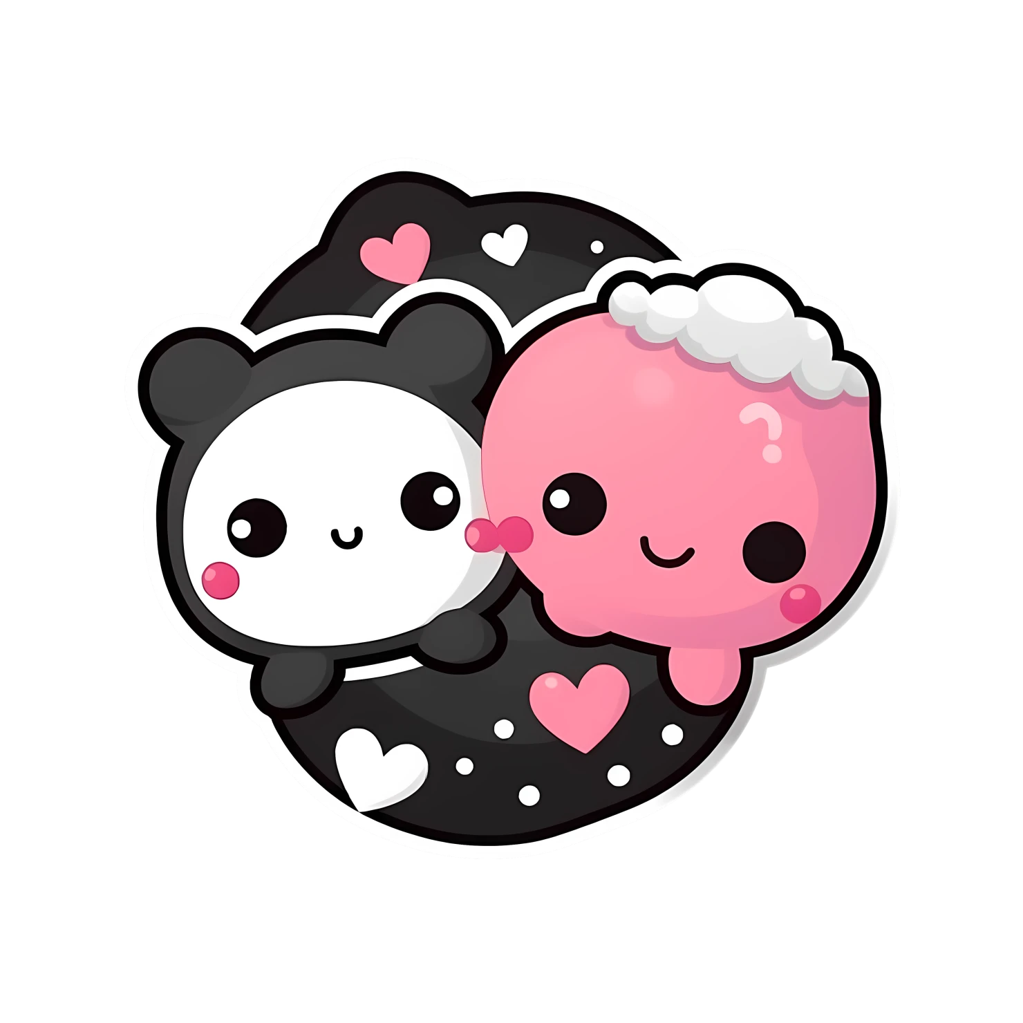 Kawaii valentine day sticker isolated on transparent background #27187
