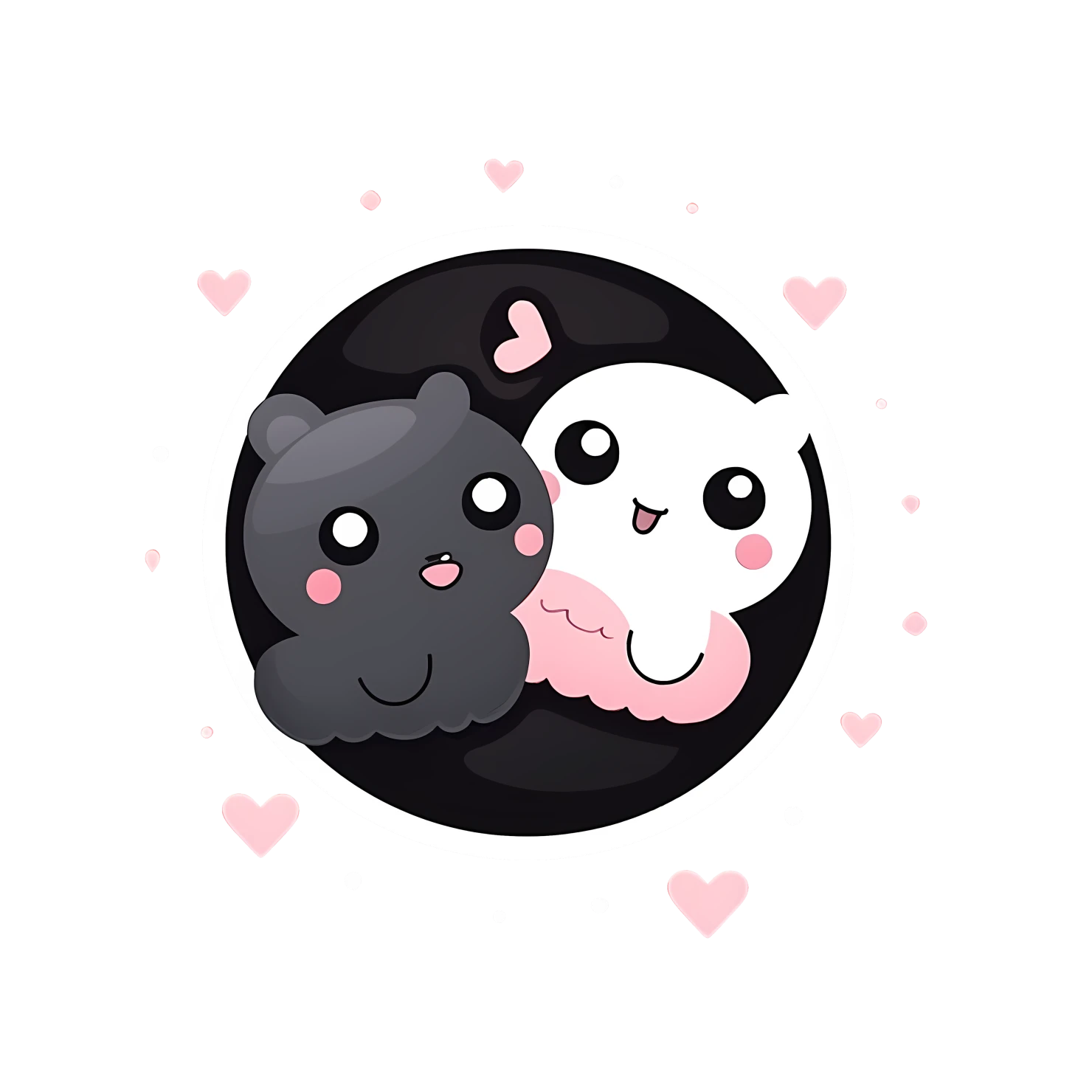 Kawaii valentine day sticker isolated on transparent background #27189