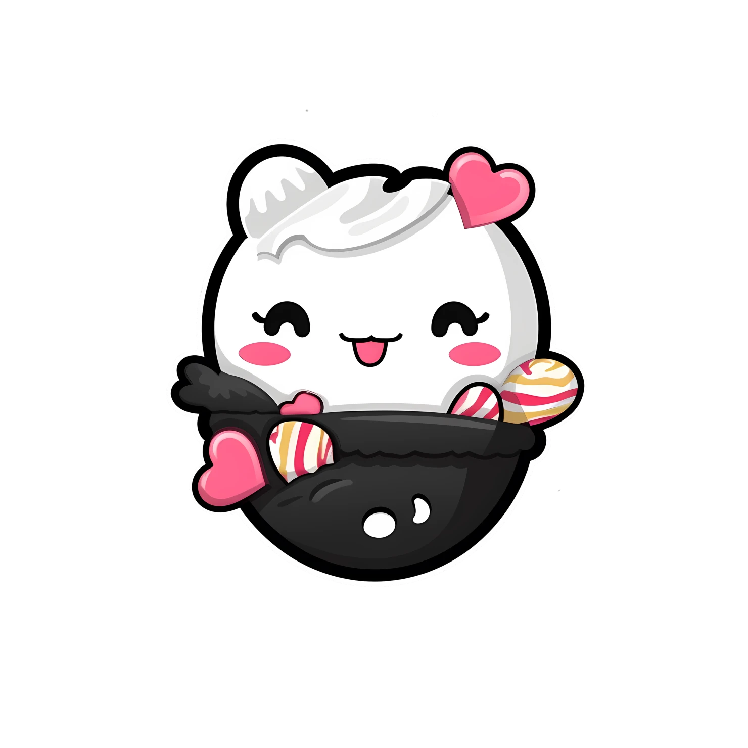 Kawaii valentine day sticker isolated on transparent background #27190