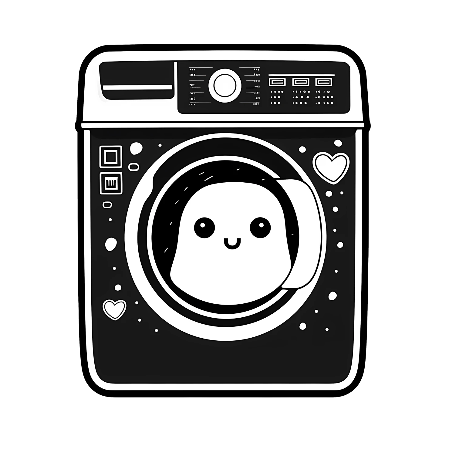 Kawaii washing machine sticker isolated on transparent background #27196