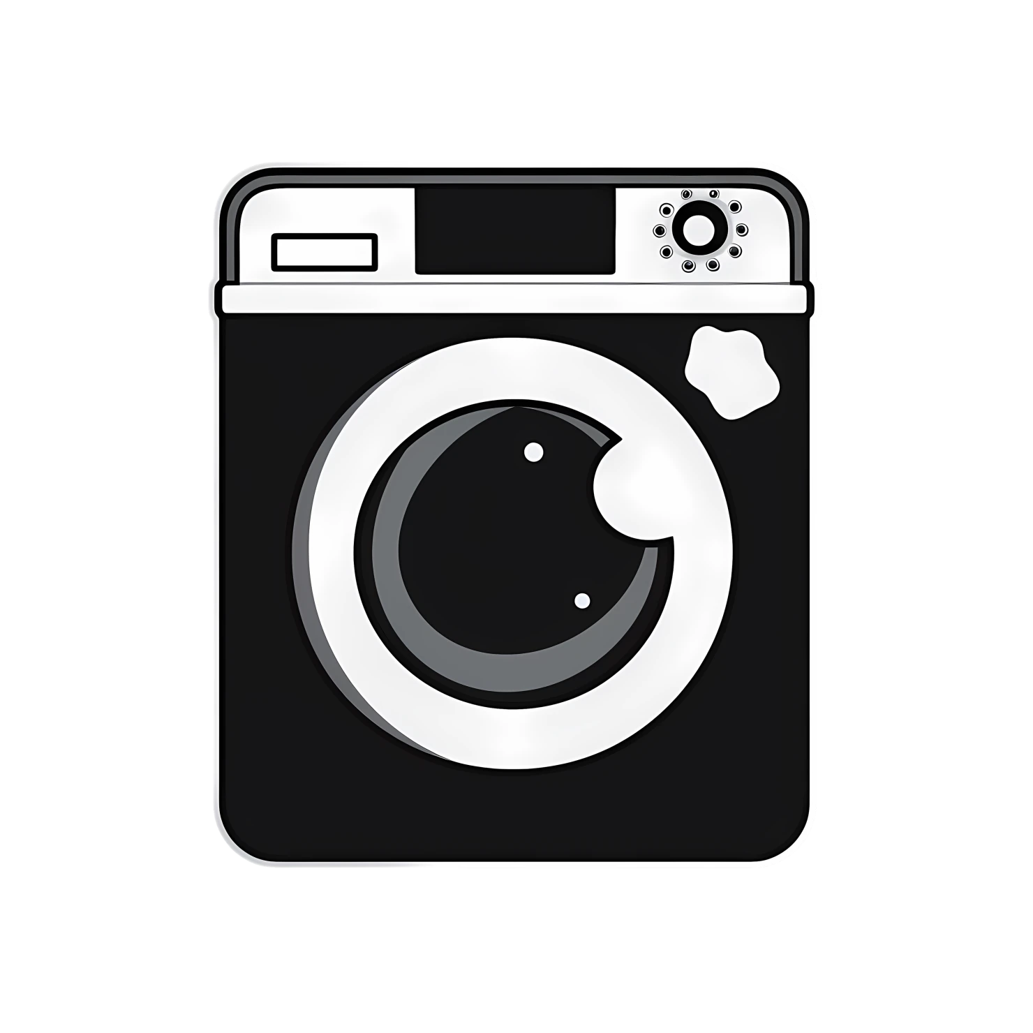 Kawaii washing machine sticker isolated on transparent background #27197