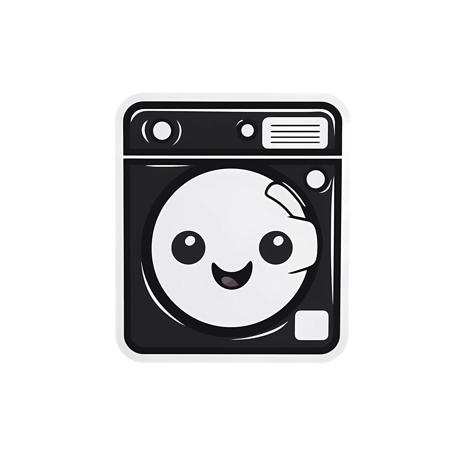 Kawaii washing machine sticker isolated on transparent background #27198
