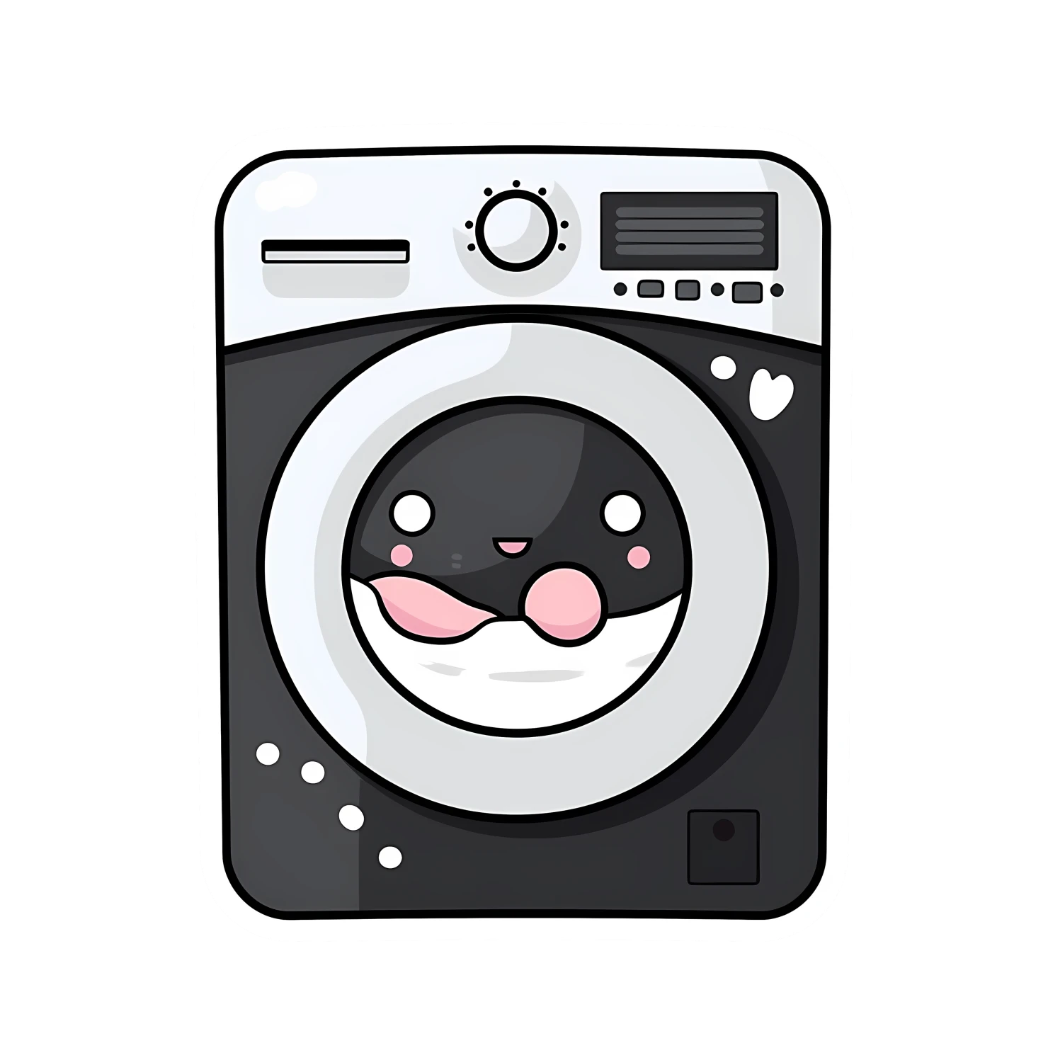 Kawaii washing machine sticker isolated on transparent background #27199