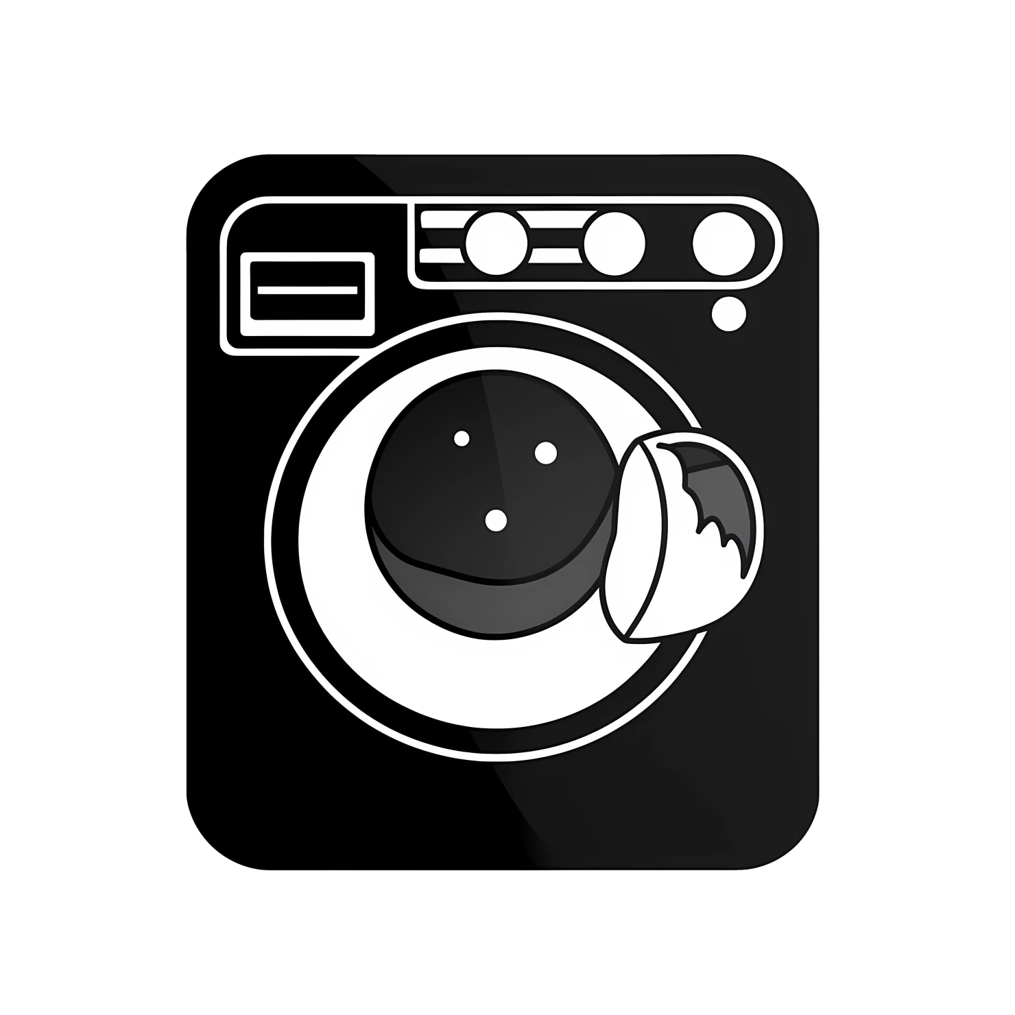 Kawaii washing machine sticker isolated on transparent background #27200