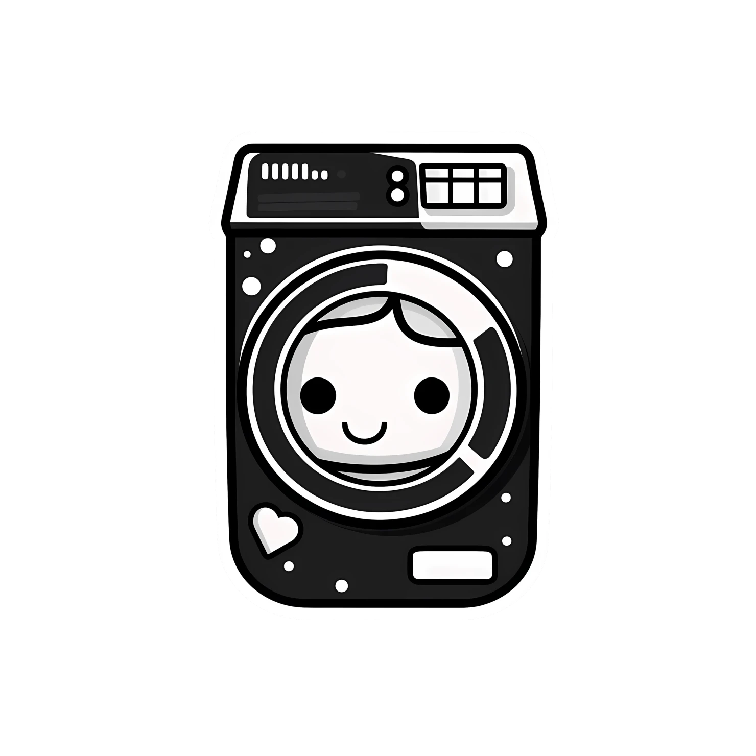 Kawaii washing machine sticker isolated on transparent background #27201