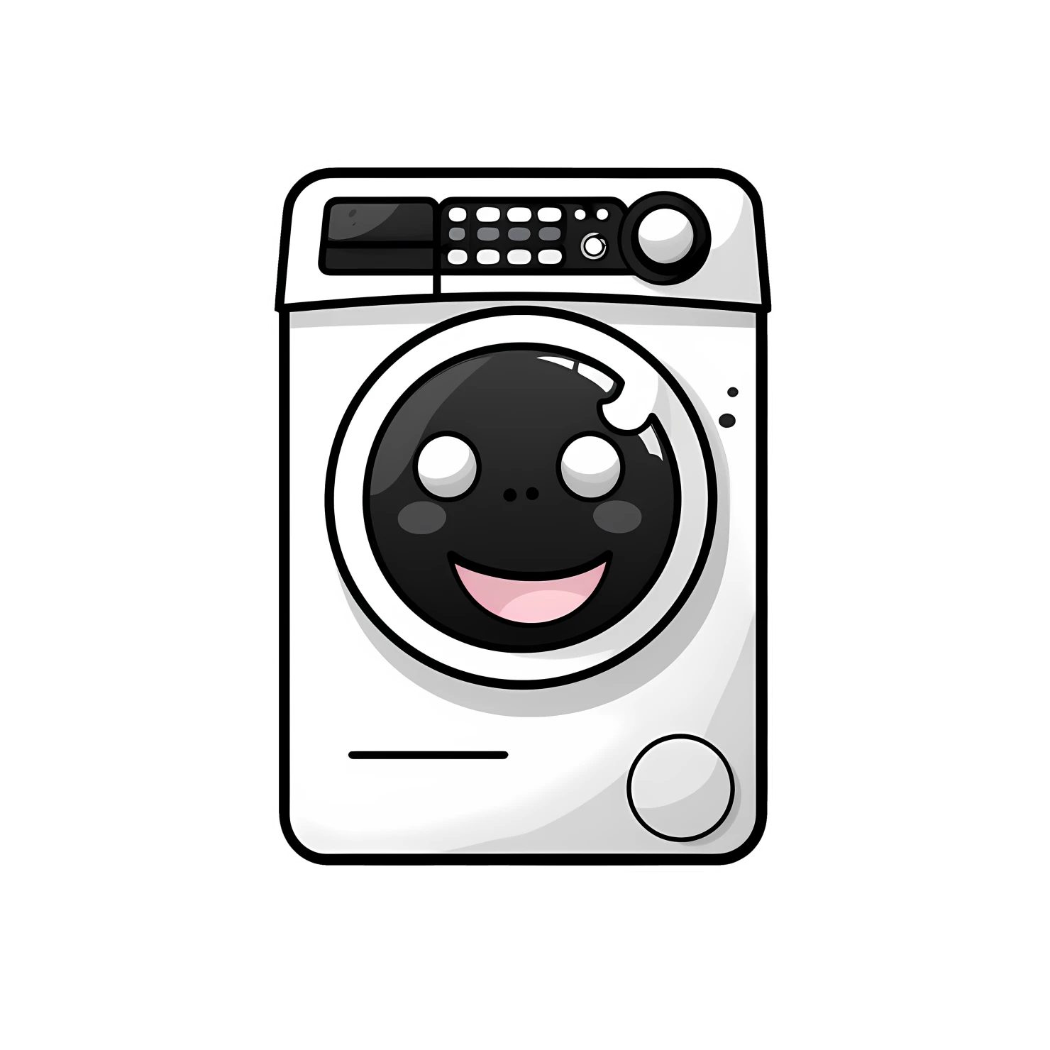 Kawaii washing machine sticker isolated on transparent background #27203