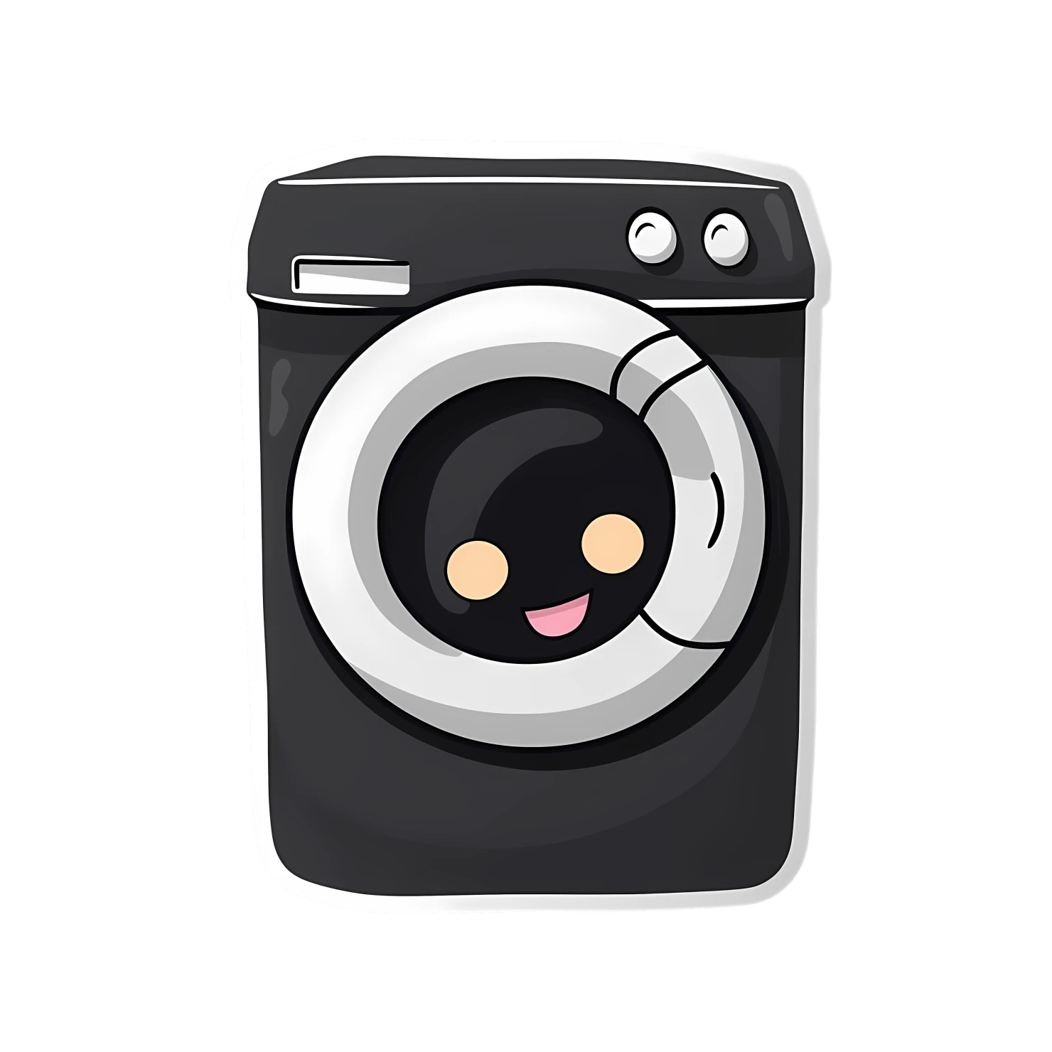 Kawaii washing machine sticker isolated on transparent background #27206
