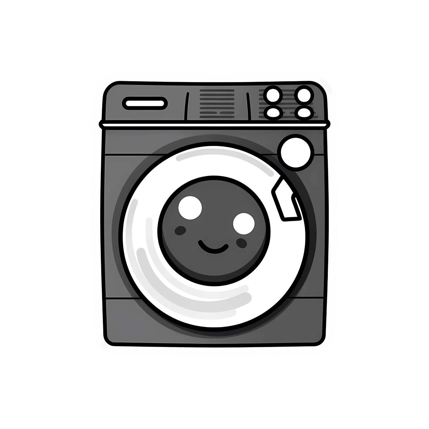 Kawaii washing machine sticker isolated on transparent background #27208