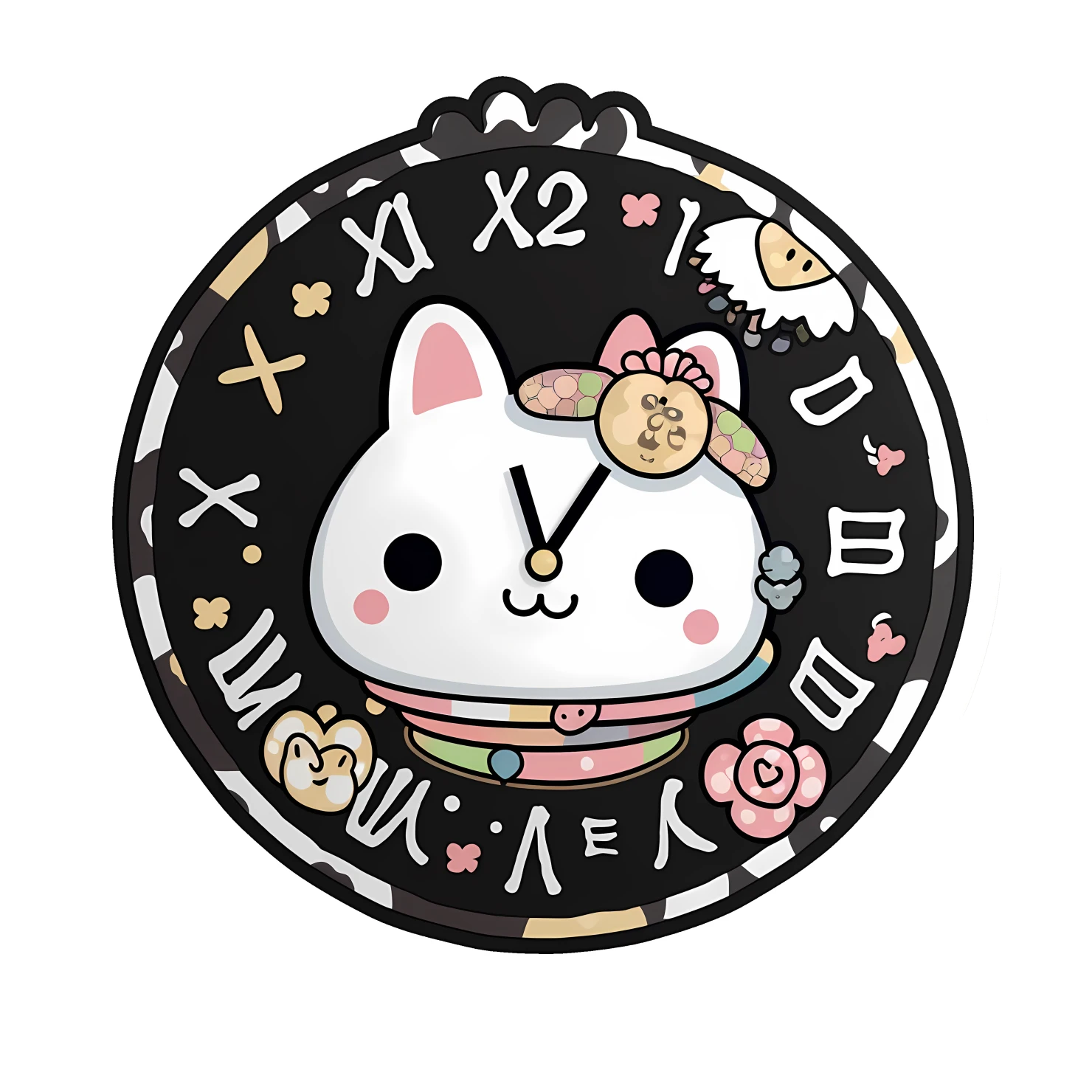 Kawaii watch sticker isolated on transparent background #27223
