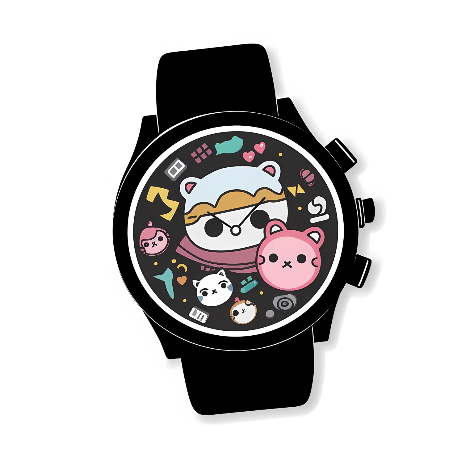 Kawaii watch sticker isolated on transparent background #27229