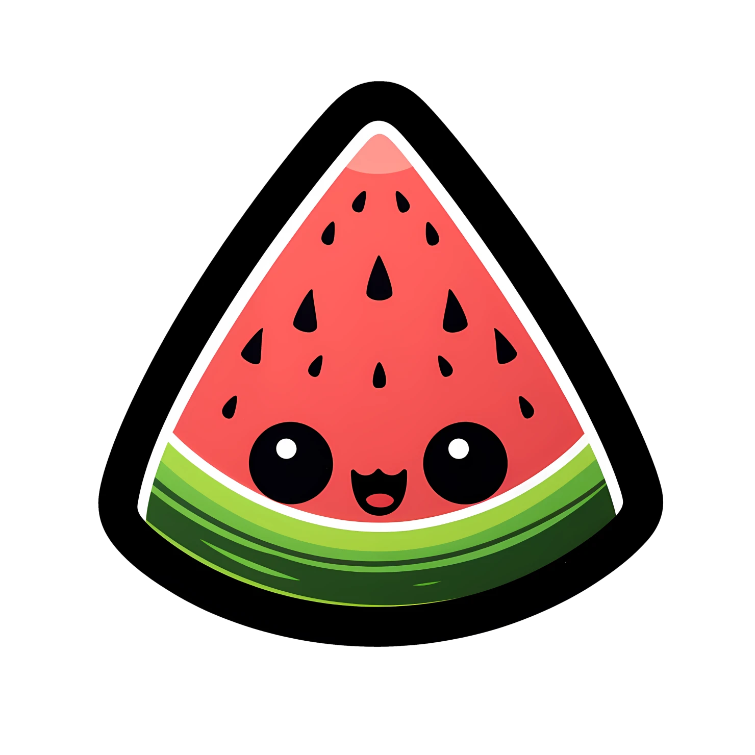 Kawaii watermelon isolated on transparent background #27232