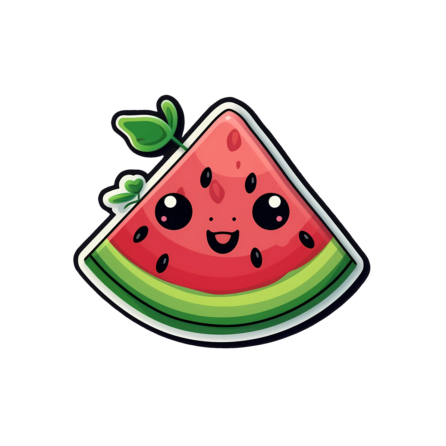 Kawaii watermelon isolated on transparent background #27234