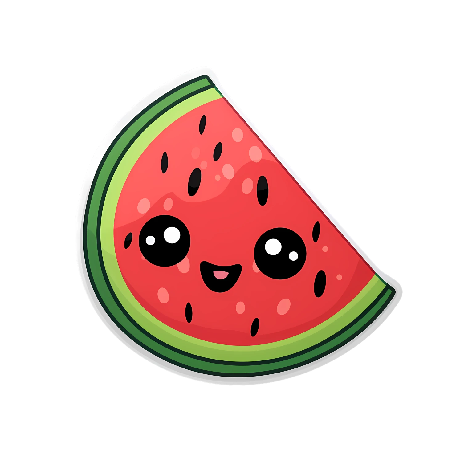 Kawaii watermelon isolated on transparent background #27235
