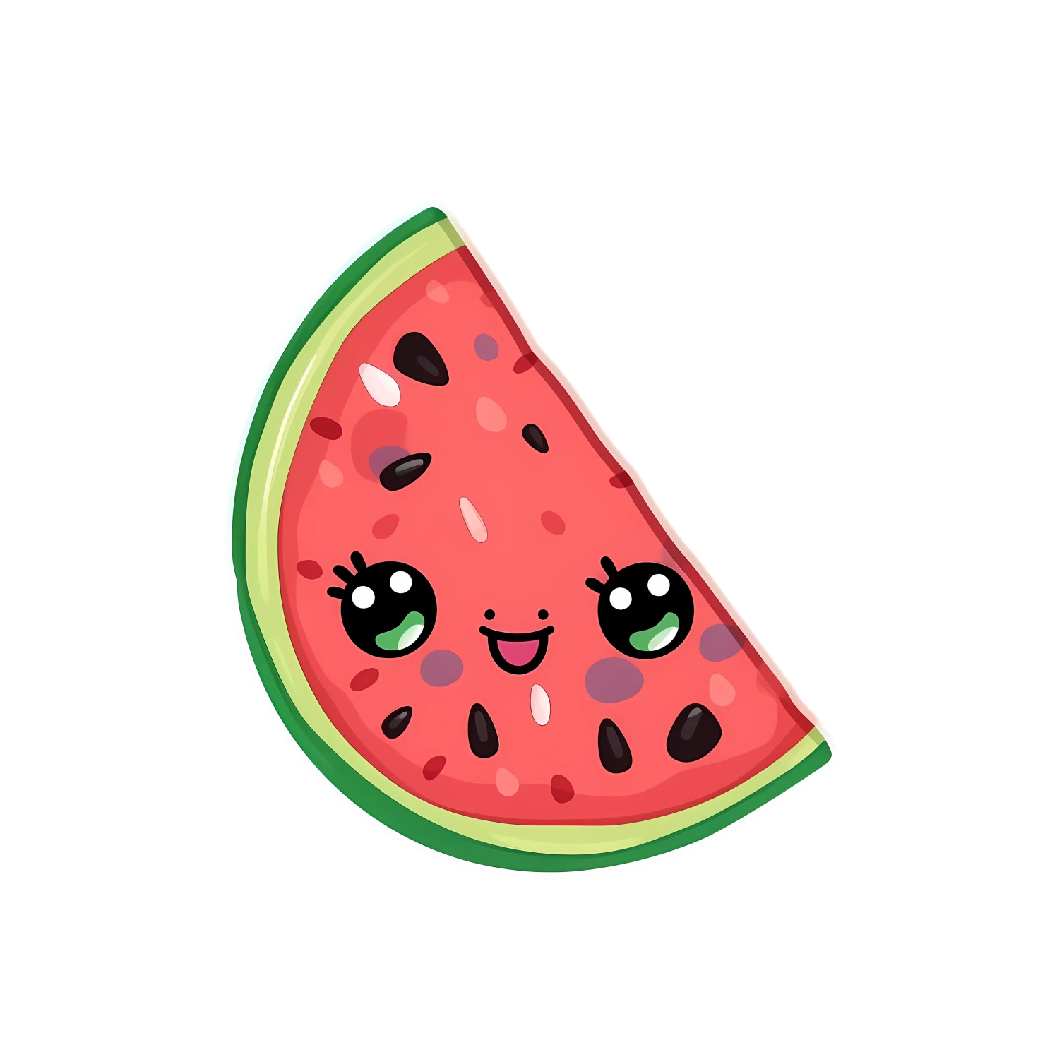 Kawaii watermelon isolated on transparent background #27236