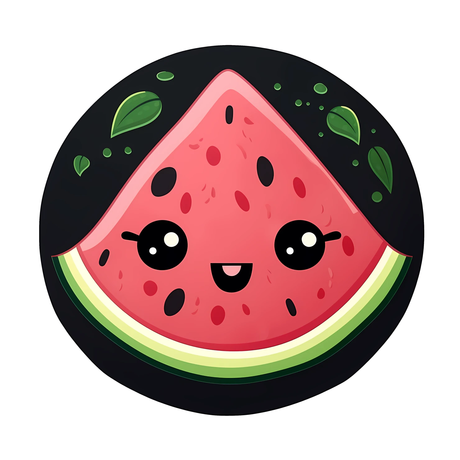 Kawaii watermelon isolated on transparent background #27239